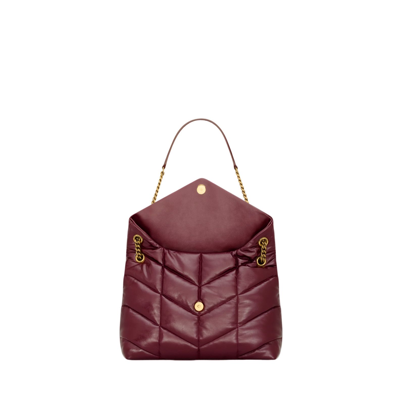 Saint Laurent Paris SAINT LAURENT Puffer Medium $4300 Dark Ruby Shiny Leather Sh Size ONE SIZE - 3 Thumbnail