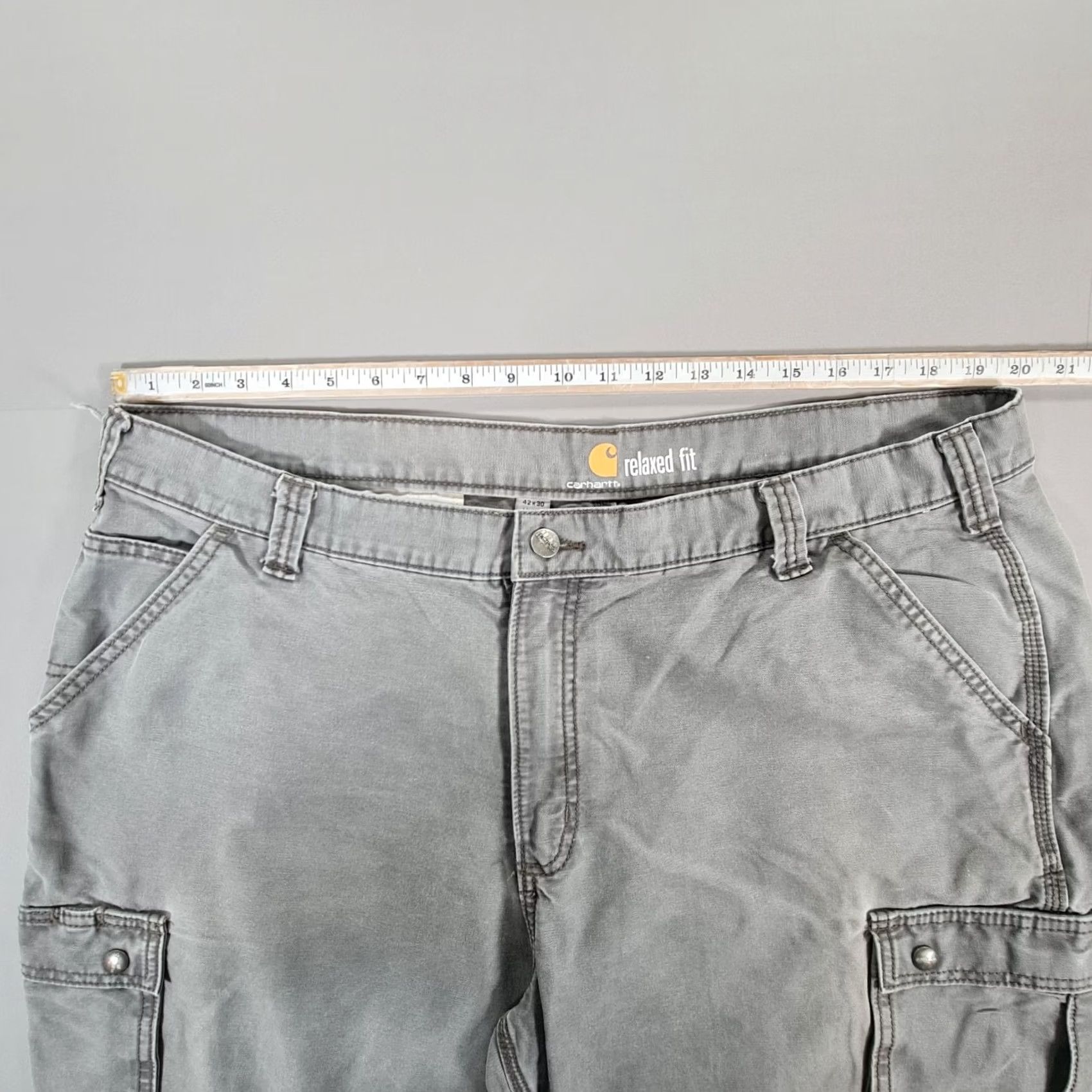 Carhartt Carhartt Mens Cargo Trousers Grey W42 L28 Relaxed Fit Workwear Pants Size US 42 / EU 58 - 5 Thumbnail