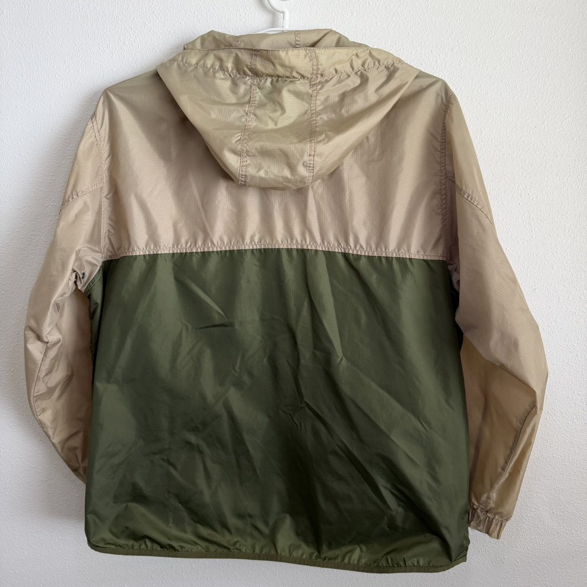 Gap Gap Hooded Windbreaker Jacket Mens XL Cream Olive Pullover Size US XL / EU 56 / 4 - 3 Thumbnail
