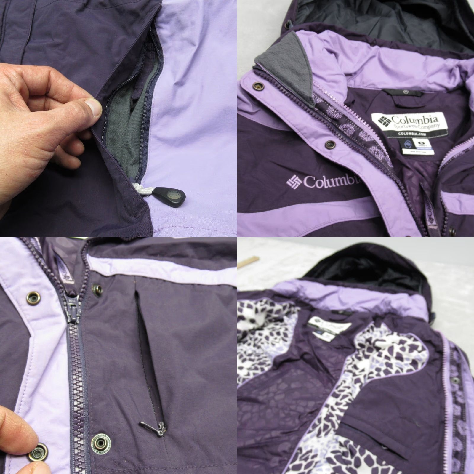 Vintage Columbia Women Small Purple Interchange Waterproof Hooded 3in1 Jacket Shell Snow Size S / US 4 / IT 40 - 8 Thumbnail