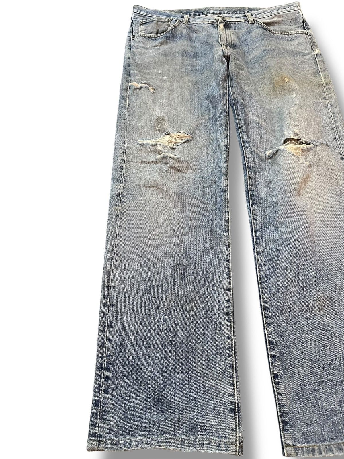 Uniqlo Vintage Uniqlo Loose Grunge Distressed Denim Size US 35 - 3 Thumbnail