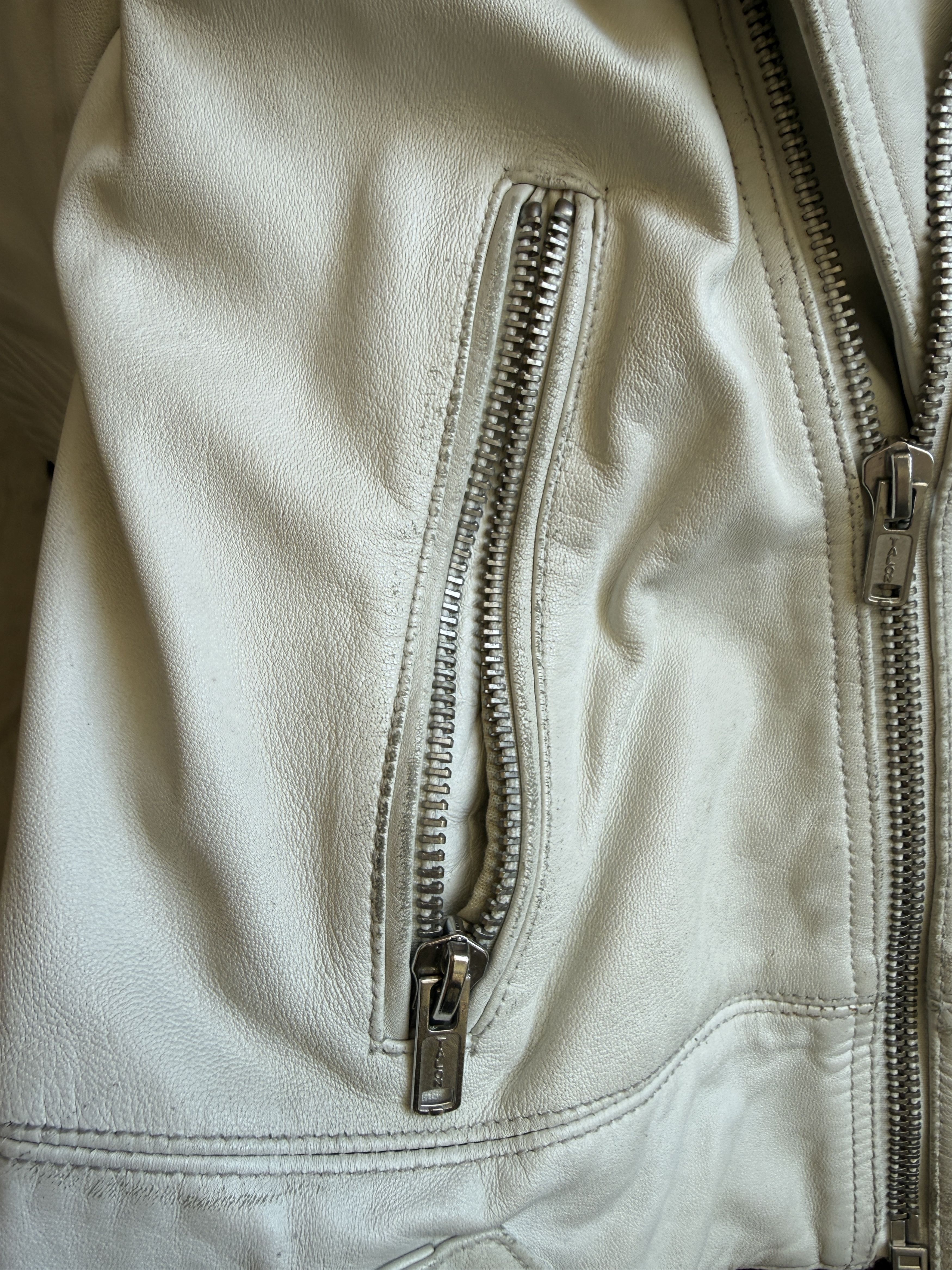 Blk Dnm BLK DNM Leather Jacket 5 Cream Vintage Lindeberg Era Moto Size US M / EU 48-50 / 2 - 5 Thumbnail