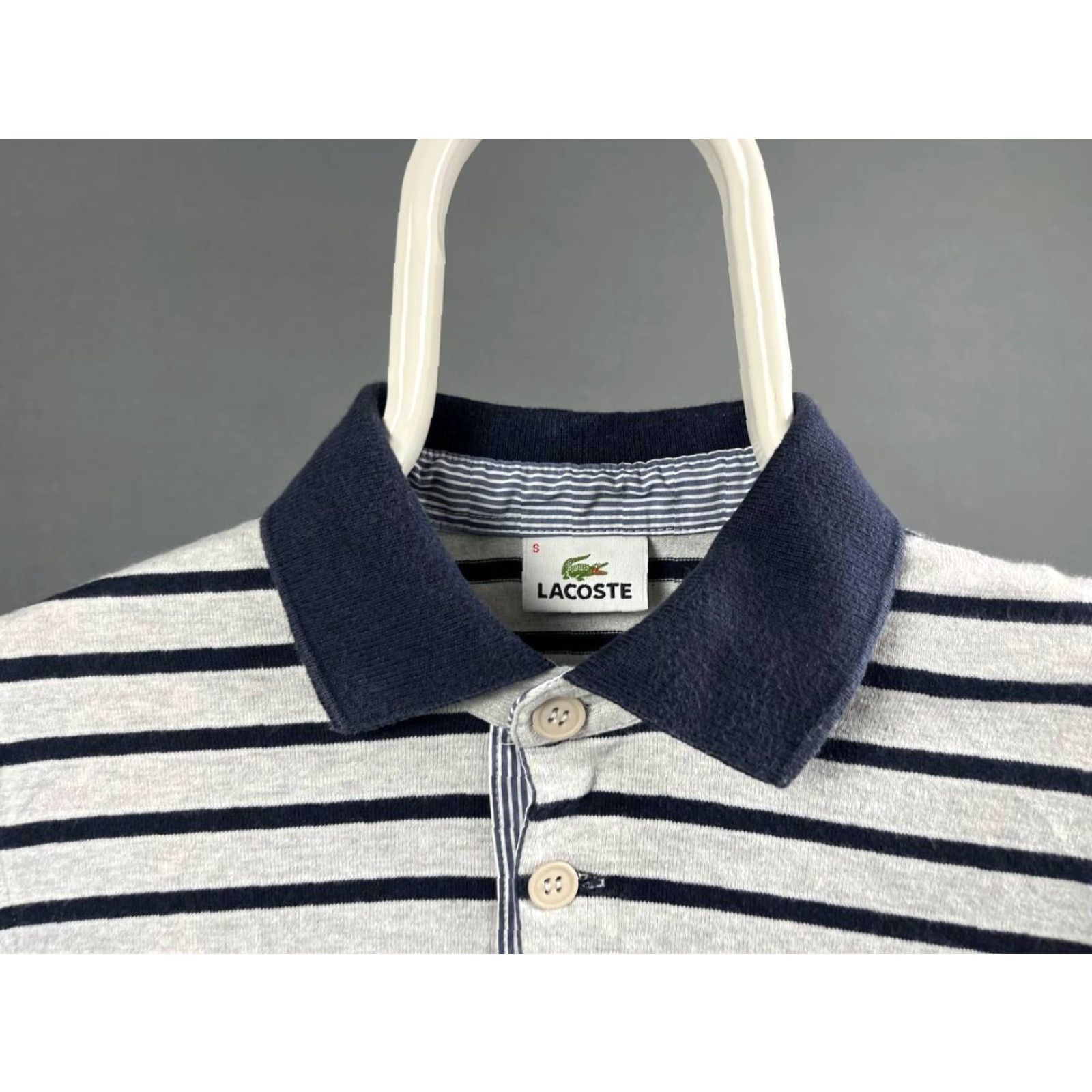 Lacoste Lacoste Polo Shirt Mens S Black & White Striped Cotton Long Sleeve Size US S / EU 44-46 / 1 - 5 Thumbnail
