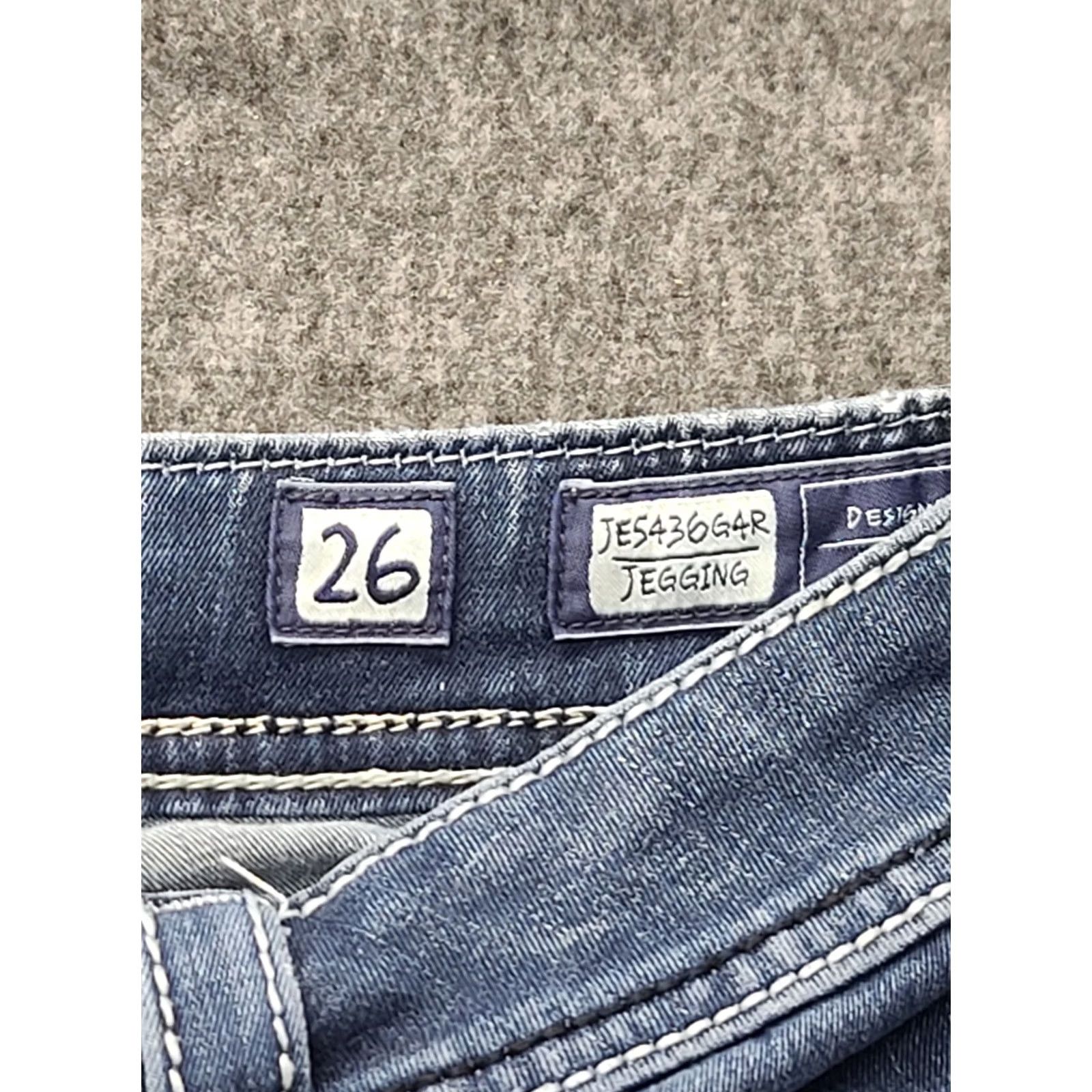 Miss Me Miss Me Jeans Womens 26x30 Jegging Skinny Fit Ankle Cut Low Rise Distressed Denim Cotton Spandex 5-Pocket Design Blue Jeans Womens Boys, Girls, Mens Size 26" / US 2 / IT 38 - 4 Thumbnail