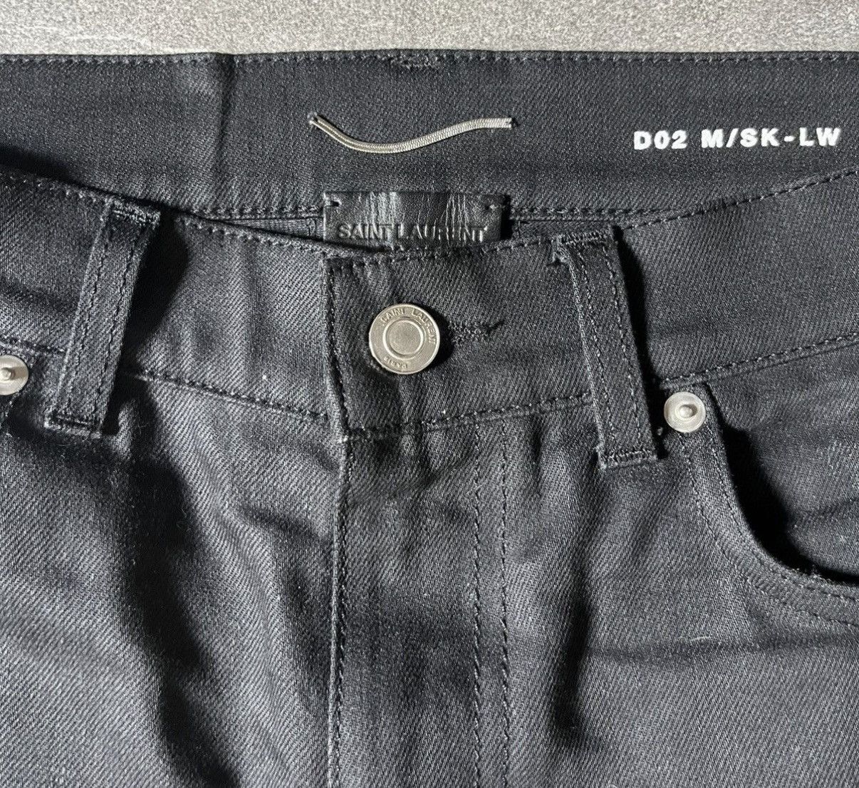 Saint Laurent Paris Saint laurent 16FW leather patch biker denim jeans sz29 Size US 29 - 7 Thumbnail