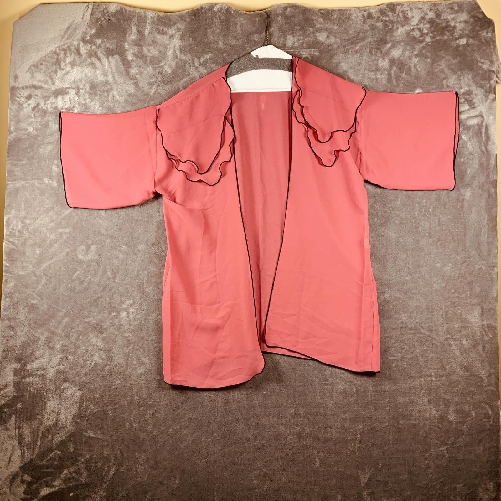 Van Cleef & Arpels Ariel Vintage Womens 80s Open Front SS Chiffon Cardaigan 383 Size S / US 4 / IT 40 - 1 Thumbnail