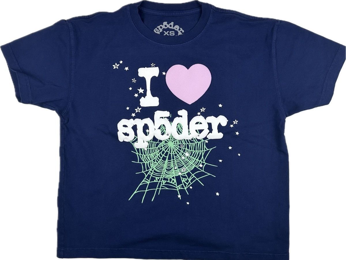 image of Spider Worldwide Sp5Der Souvenir T-Shirt in Blue, Men's (Size XS)