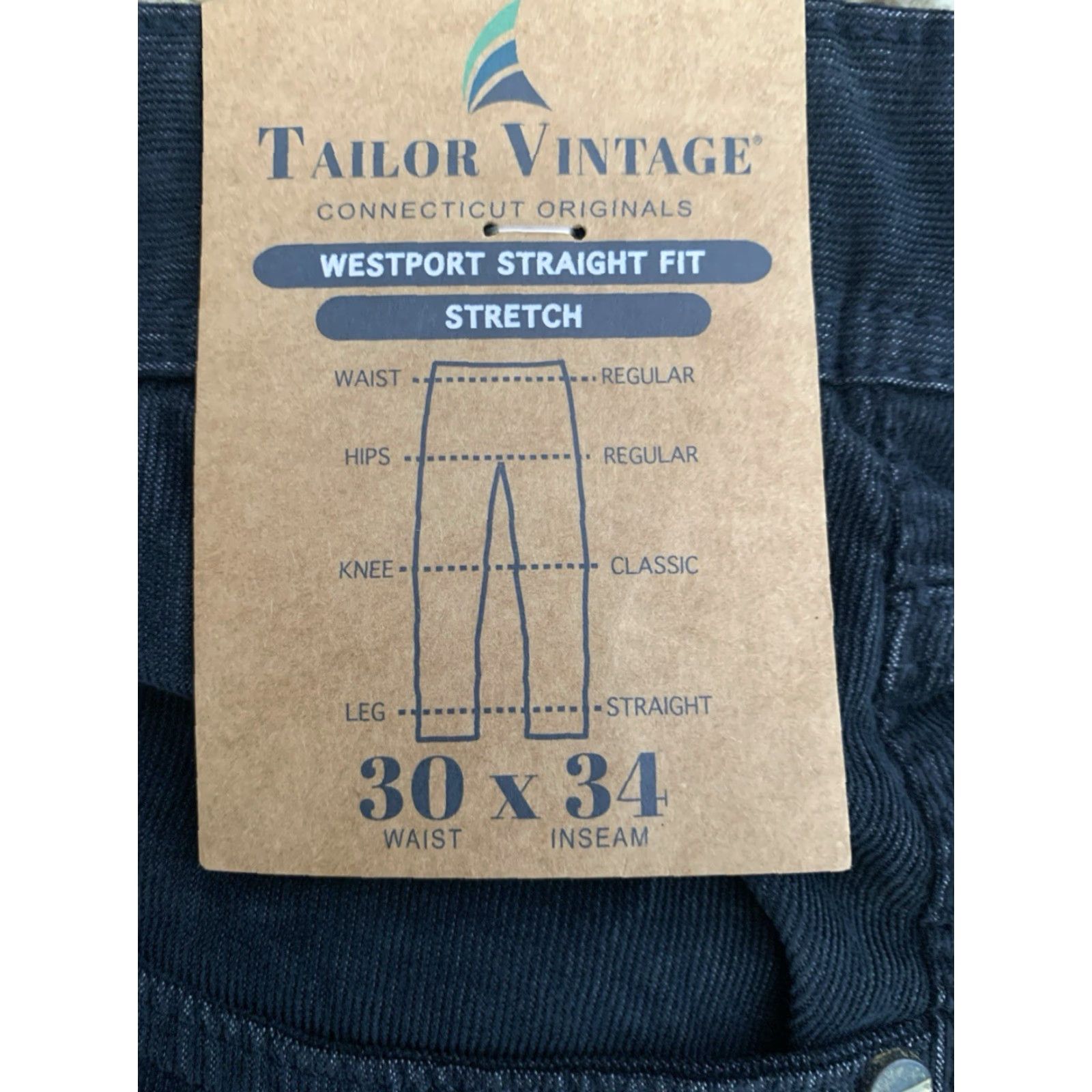 Vintage Tailor Vintage Pants Straight Navy Blue 30x34 Cotton Corduroy Men Regular Belt Loops 5-Pocket NWT Size US 30 / EU 46 - 5 Thumbnail