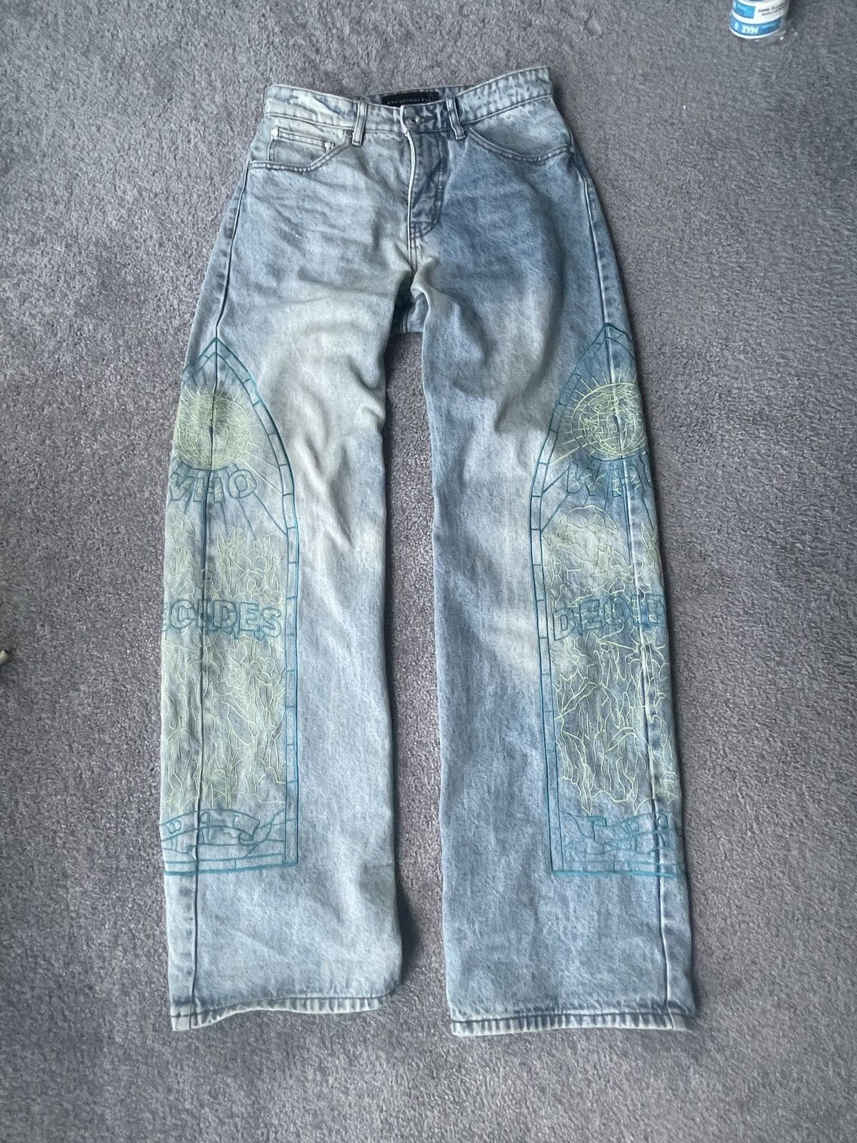 Who Decides War Who Decides War Embroidered Jeans Size US 28 / EU 44 - 1 Thumbnail
