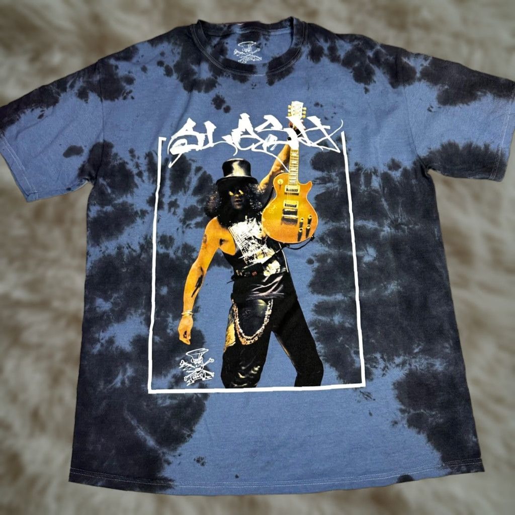 Vintage Snakepit Womens Tee Size M/L Blue 100% Cotton Slash Guitar Graphic Tie Dye Shirt Size M / US 6-8 / IT 42-44 - 1 Thumbnail