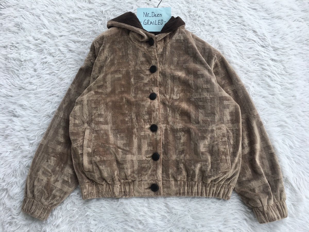 Fendi Rare Vintage 90s FENDI Monogram Velvet Jacket Size US L / EU 52-54 / 3 - 1 Thumbnail