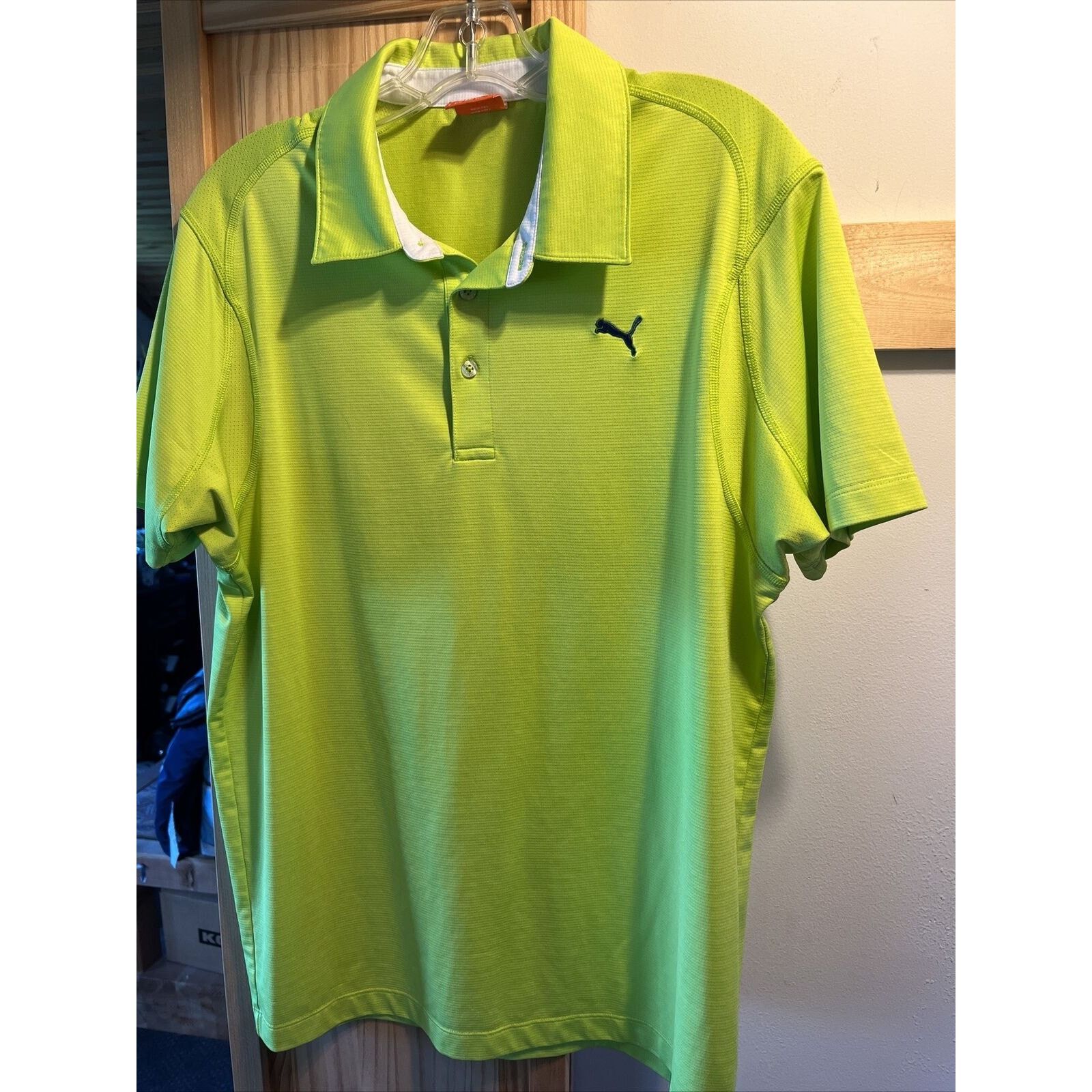 Puma Puma Sport Lifestyle Men’s M Neon Green Polyester Polo Shirt Size US M / EU 48-50 / 2 - 7 Thumbnail