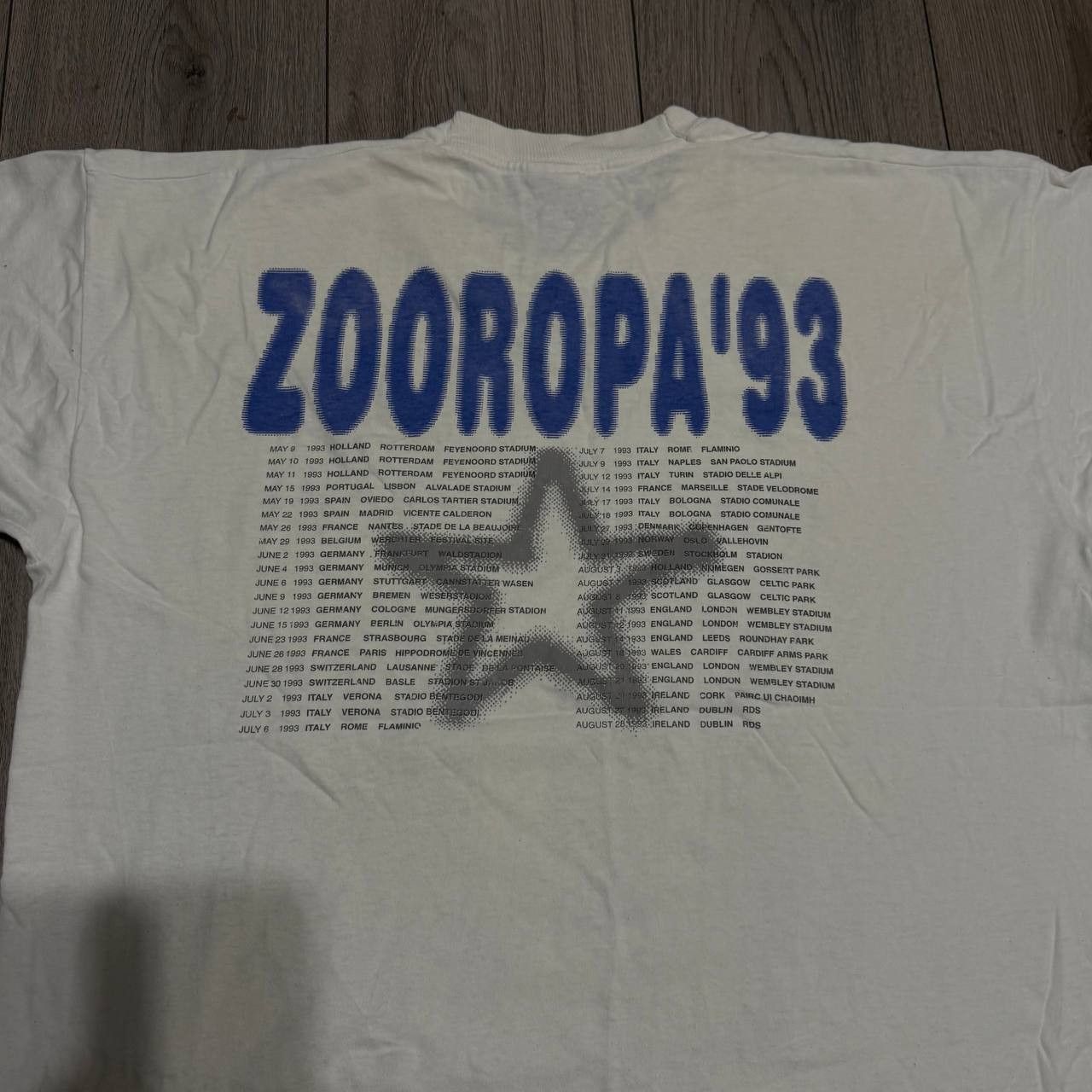 Fruit Of The Loom Men's Vintage U2 1993 Zooropa Tour T-shirt Size XL Size US XL / EU 56 / 4 - 6 Thumbnail