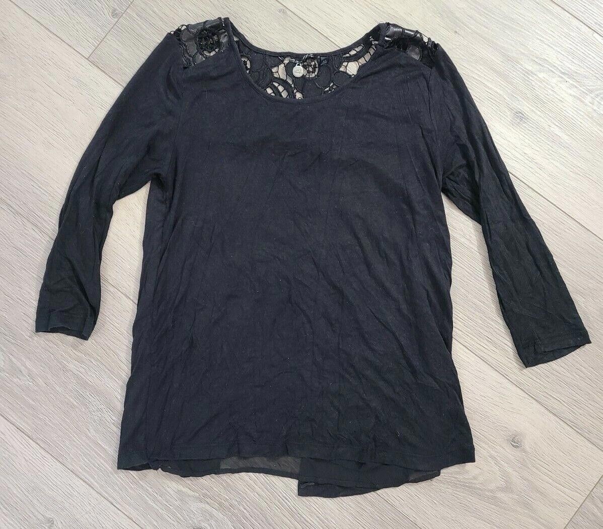 Designer BKE boutique Top Extra Small Black Long Sleeve Lace Back Size XS / US 0-2 / IT 36-38 - 1 Thumbnail