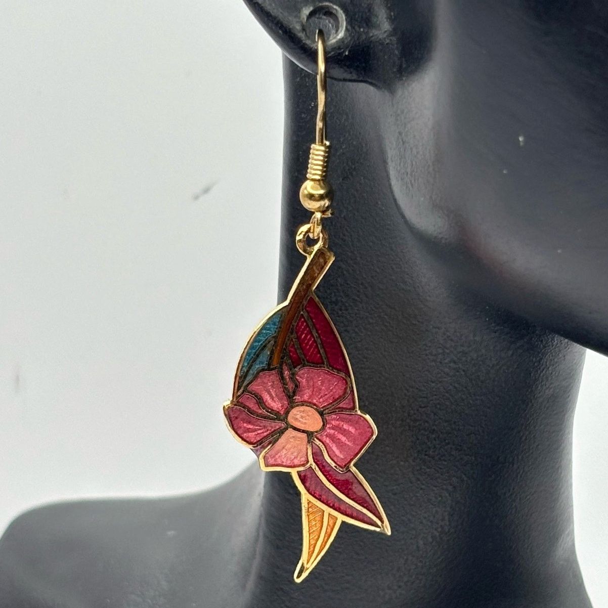 Other Gold & Pink Floral Earrings Size ONE SIZE - 1 Thumbnail