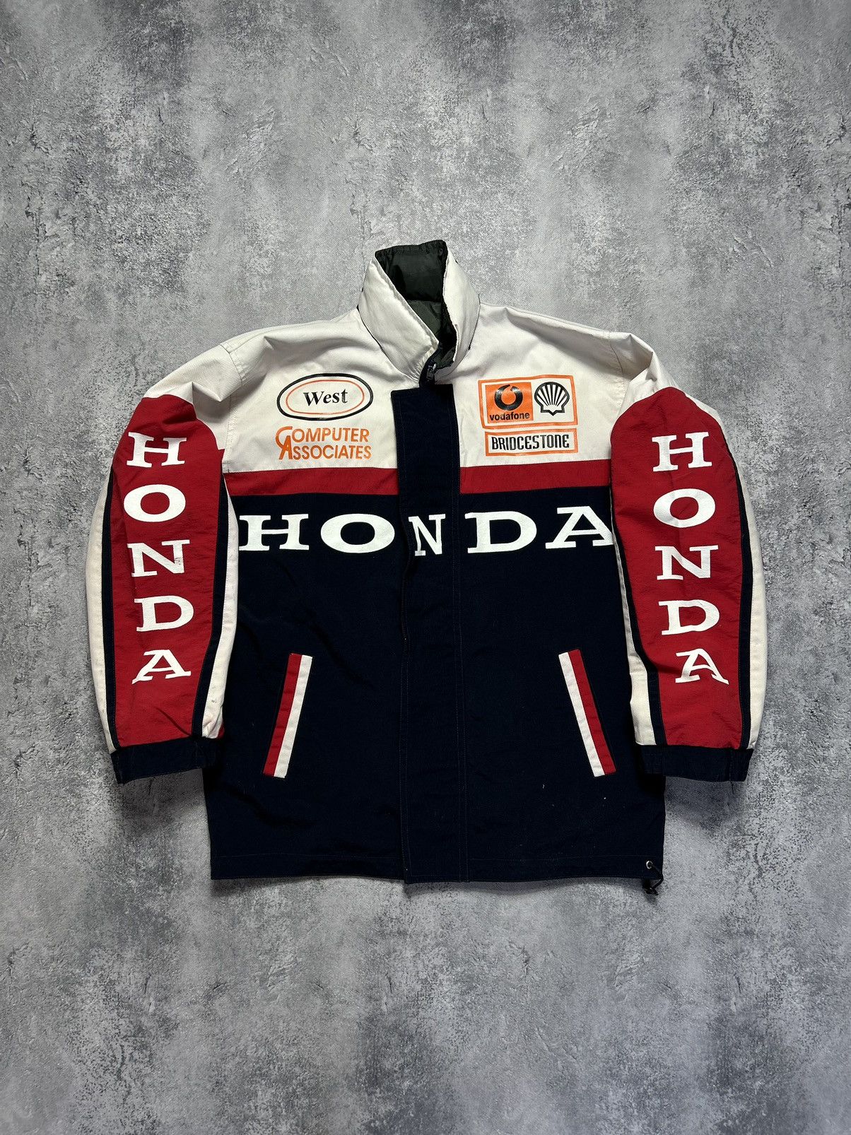 Pre-owned Honda X Racing Vintage Racing Jacket Honda Big Logo 90's In Black