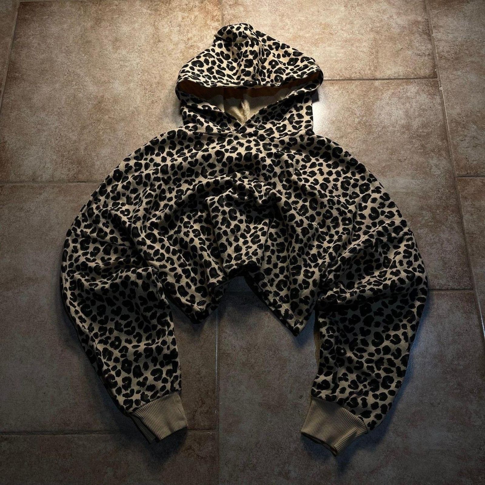 H&M Vintage Leopard Cheetah Print H&M Cropped Hoodie Crop Top Size S / US 4 / IT 40 - 3 Thumbnail