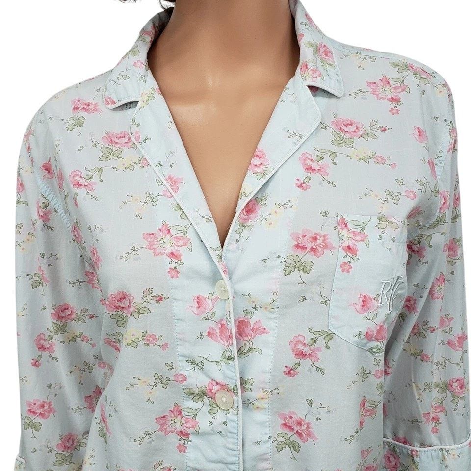 Lauren Ralph Lauren Lauren Ralph Lauren Pajama PJ Top Floral LRL Monogram M Size M / US 6-8 / IT 42-44 - 4 Thumbnail