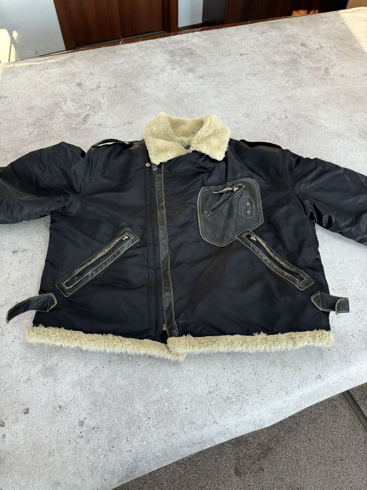 Diesel Vintage Asymmetric Diesel Leather Inserts Jacket Size US XL / EU 56 / 4 - 3 Thumbnail