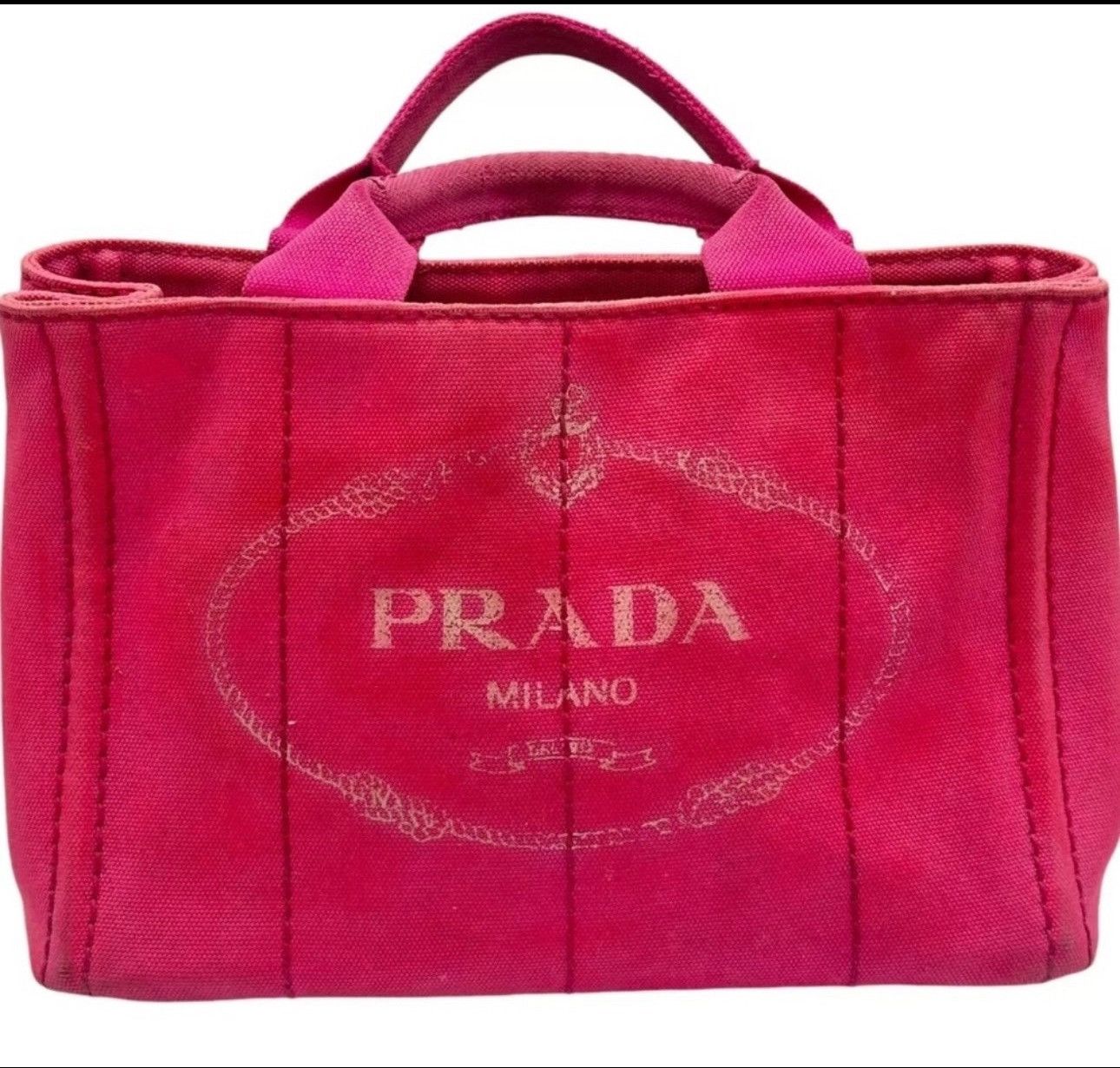 Prada PRADA Logo Canapa Mini Canvas Hand Bag Tote Size ONE SIZE - 2 Thumbnail