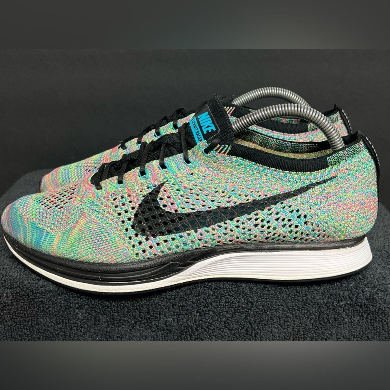 Nike Flyknit Racer Mens 9.5 Shoes Running Racing Sneaker Gym in Blue