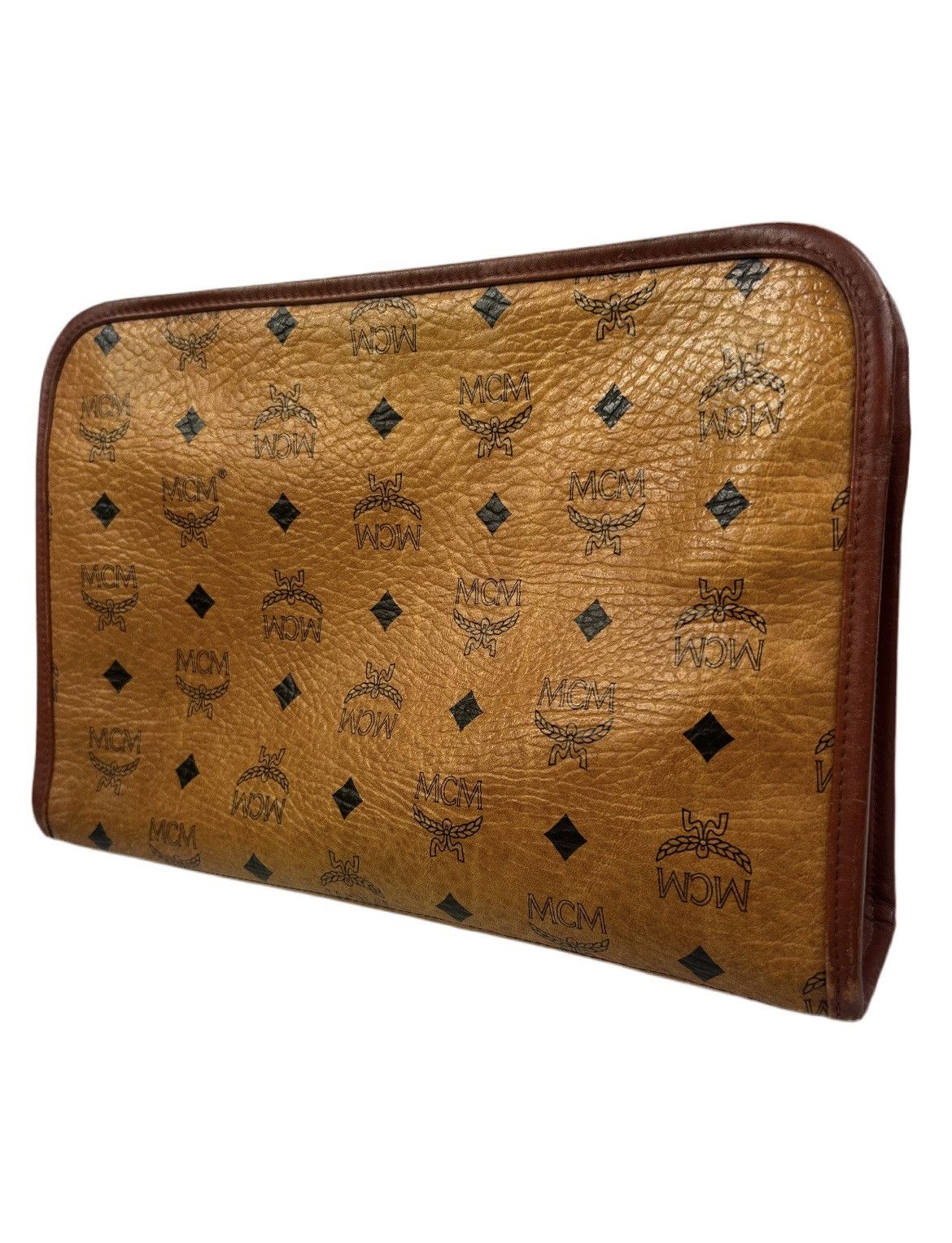 MCM MCM Cognac Leather Clutch Bag Size ONE SIZE - 3 Thumbnail