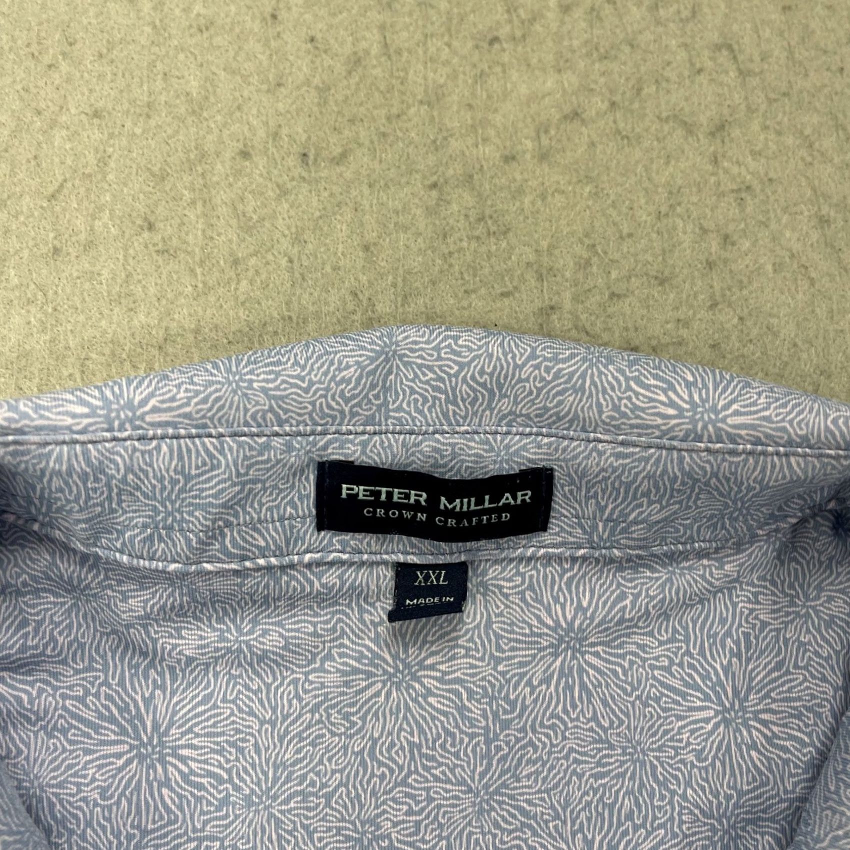 Peter Millar Peter Millar Polo Shirt Mens 2XL Blue Floral Crown Crafted Golf No Course Logo Polo Shirts Men 2XL Blue Floral Crown Crafted Golf Men Size US XXL / EU 58 / 5 - 4 Thumbnail