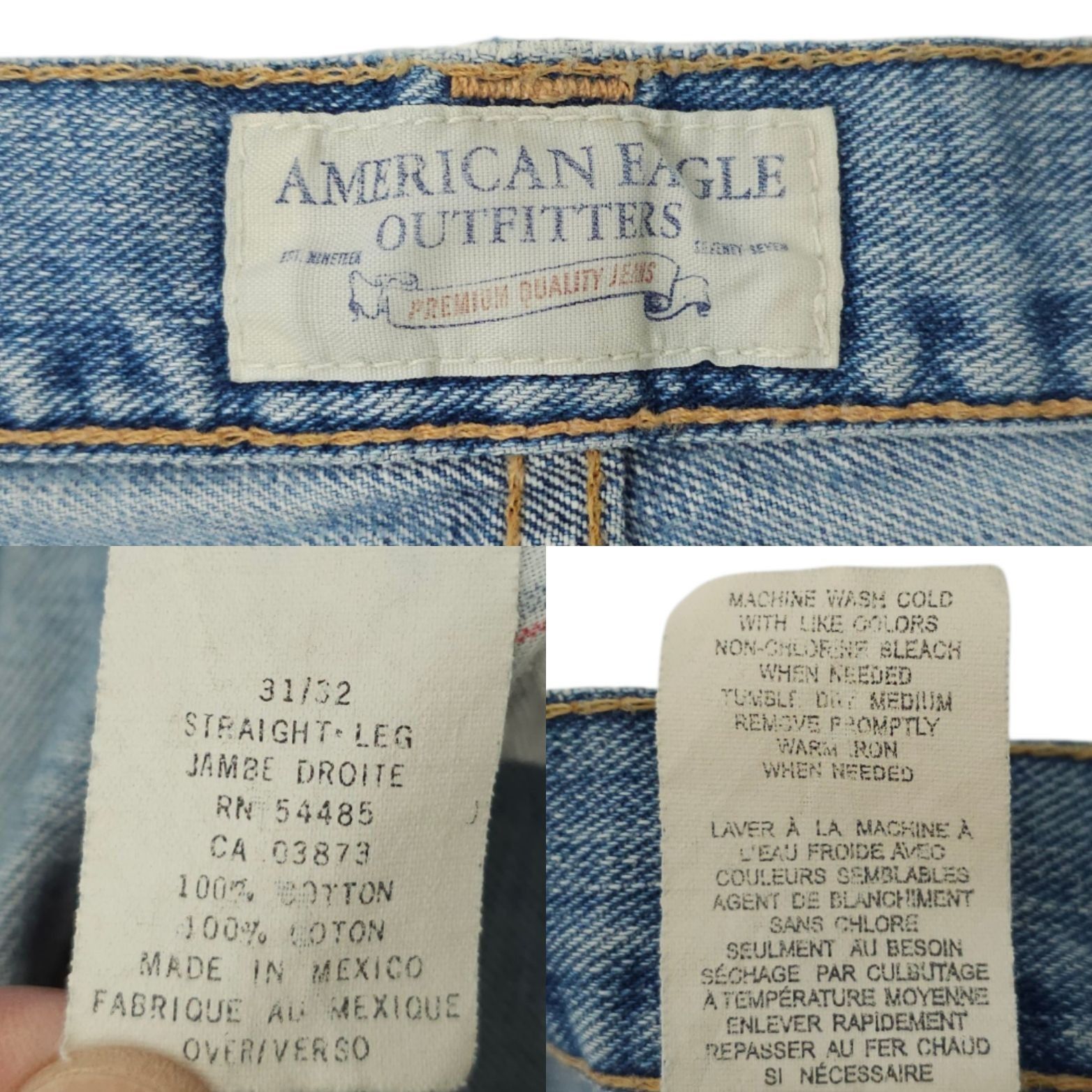 American Eagle Outfitters American Eagle Straight Leg Jeans 31x32 (Fit 31x31.5) Distre Size US 31 - 8 Thumbnail