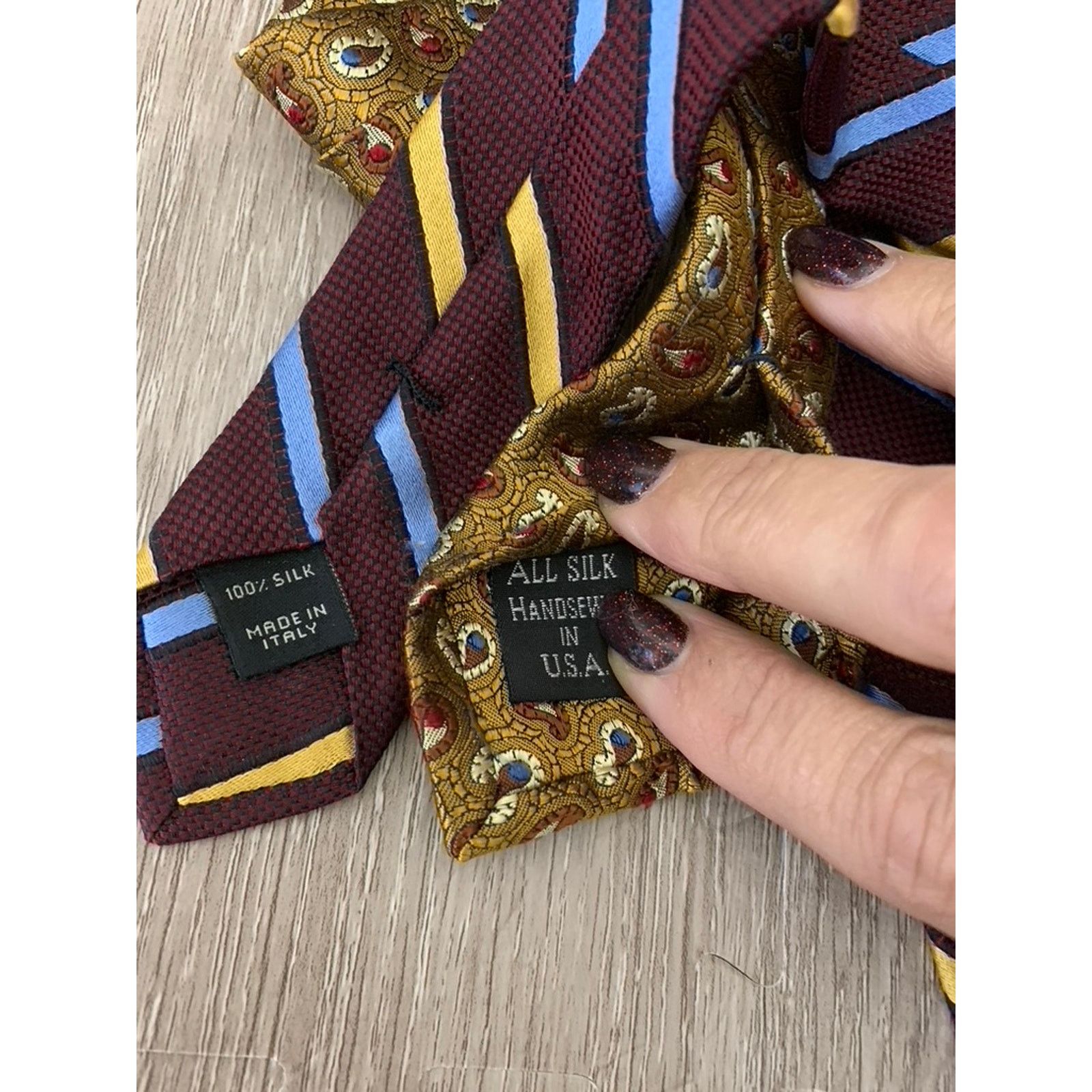 Jos. A. Bank Set of 5 Jos A Bank Vintage Silk Necktie Collection Striped Size ONE SIZE - 3 Thumbnail