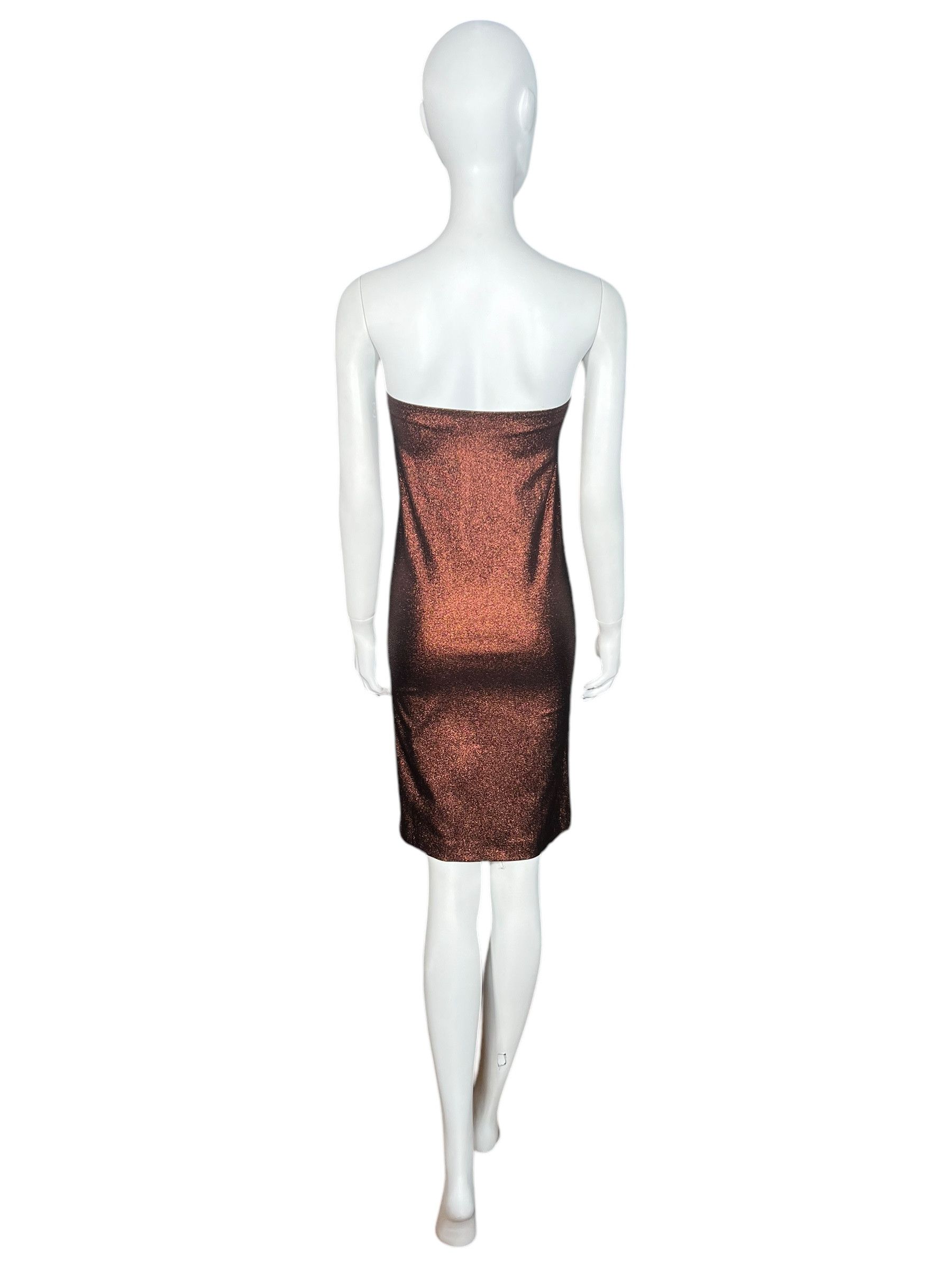 Gucci Gucci by Tom Ford S/S 1997 Strapless Copper Metallic Dress Size M / US 6-8 / IT 42-44 - 4 Thumbnail