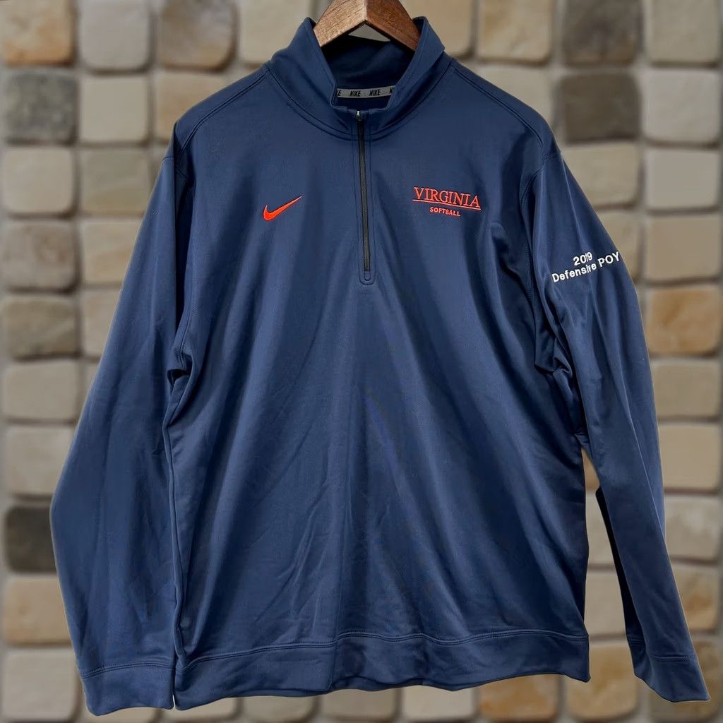 Nike Nike Virginia Cavaliers Pullover Hoodie Large Navy Blue Mens 2019 Defensive POY Virginia Cavaliers NCAA Sports Collegiate Burdened by Team Logo Size US L / EU 52-54 / 3 - 1 Thumbnail