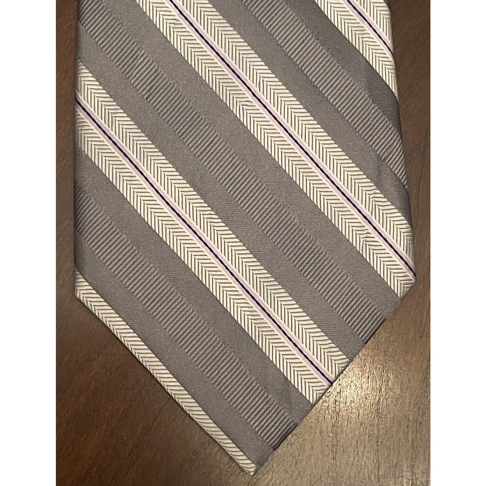 Michael Kors Michael Michael Kors Gray Purple 100% Silk Made In China Size ONE SIZE - 1 Thumbnail
