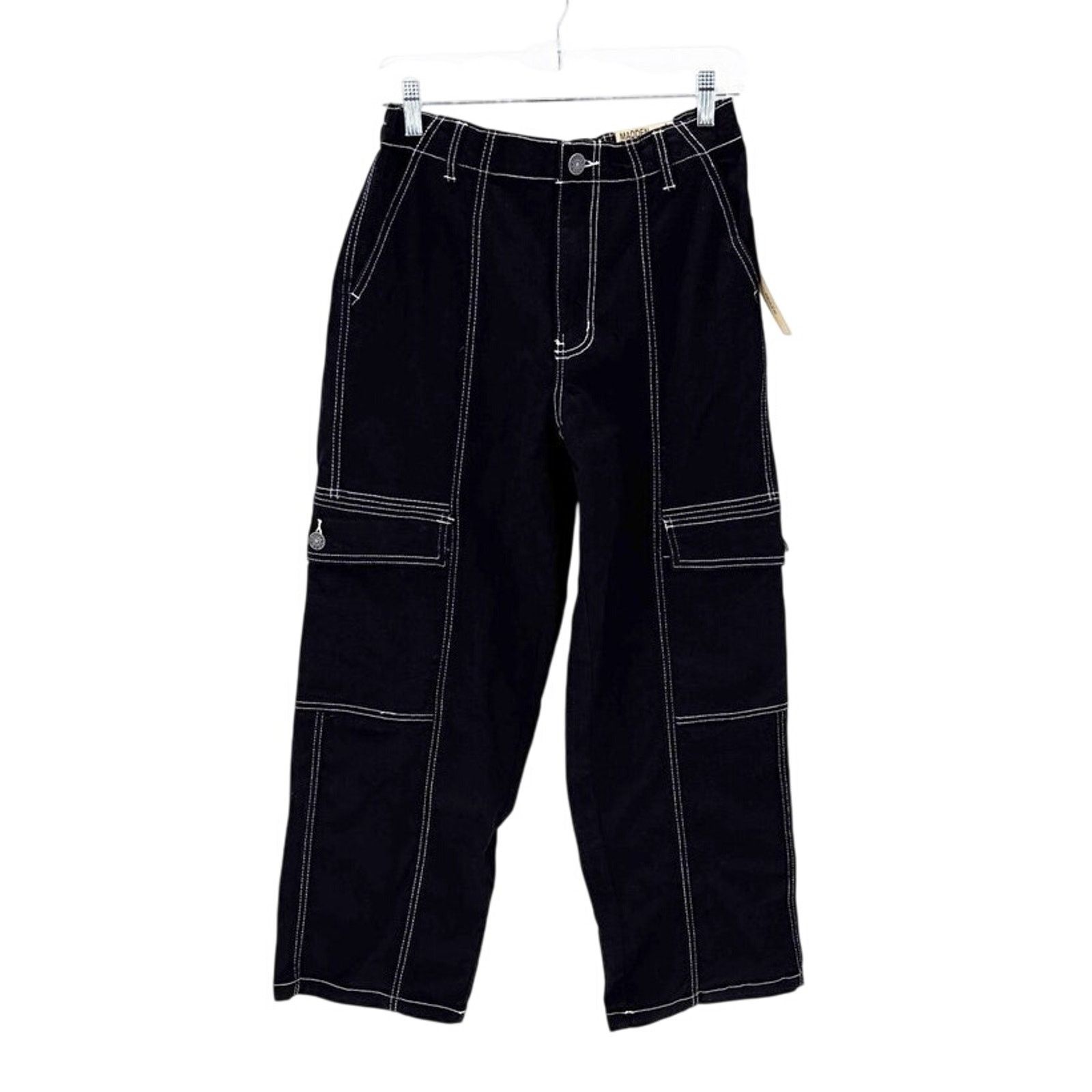 Madden NYC Madden NYC black cargo pants contrast stitching size L Size 34" / US 12 / IT 48 - 1 Thumbnail