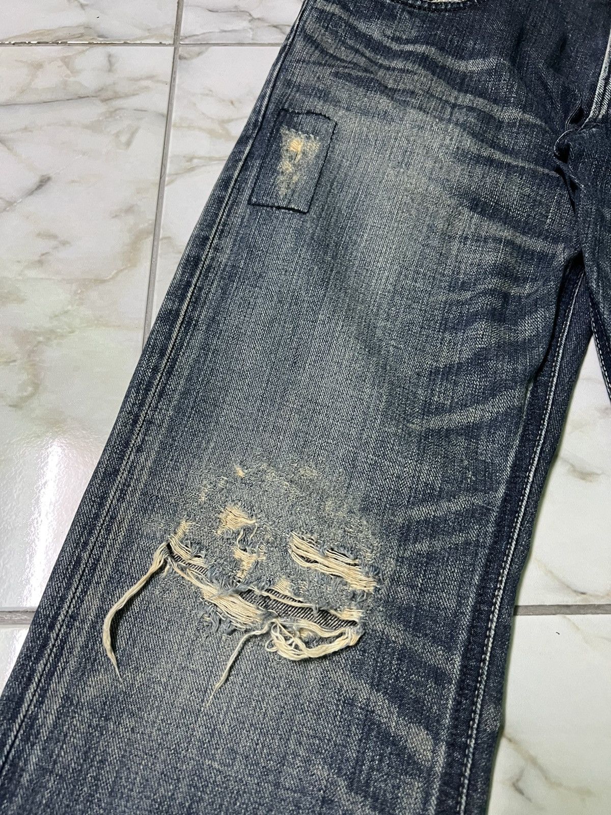 If Six Was Nine × Lee 💥FLARE💥VINTAGE LEE RIDER WASHED DISTRESS JEAN JAPAN Size US 33 - 5 Thumbnail