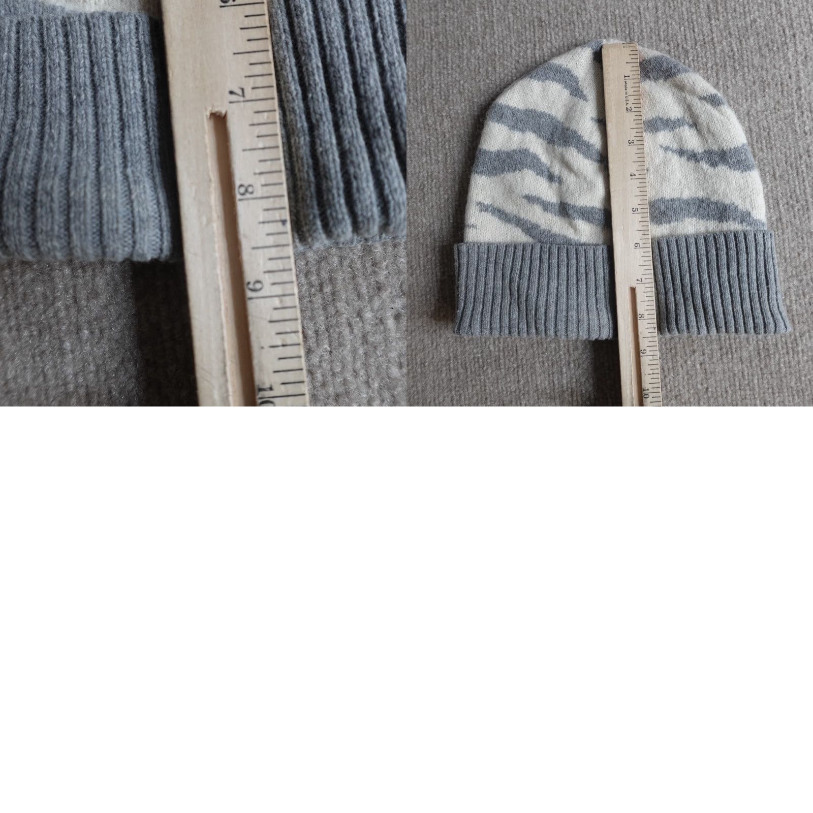 Rebecca Taylor Rebecca Taylor Womens Hat Beanie OS One Size Gray Wool Blend Knit Geometric Pattern Mens? Size ONE SIZE - 8 Thumbnail