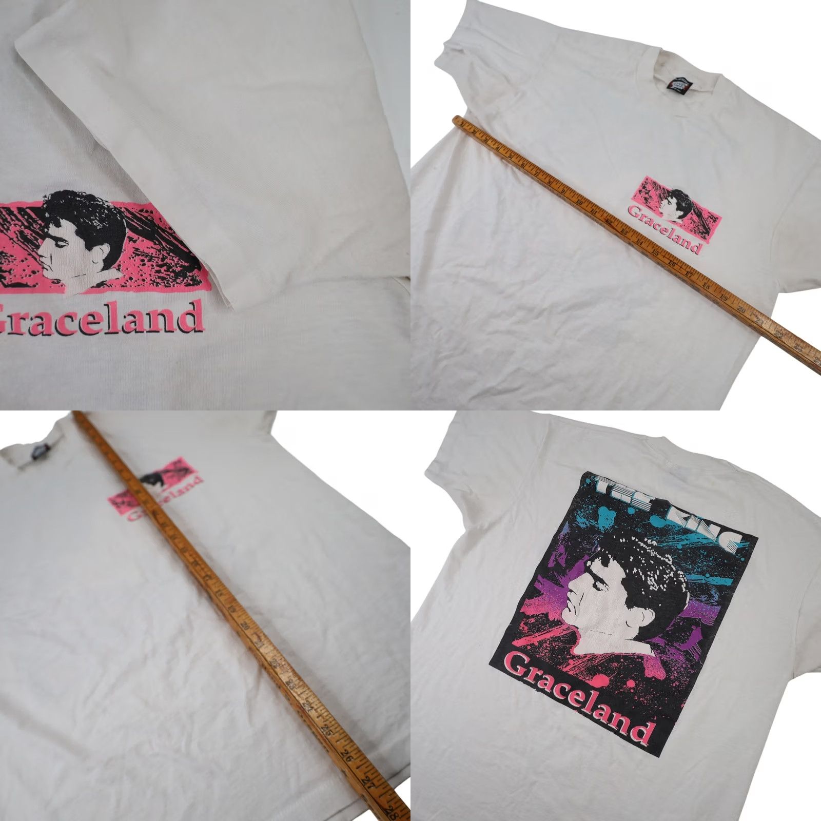 Vintage VINTAGE Elvis Presley The King Graceland Art Graphic T Shirt Shirt Mens XL White 90s Boys Girls? Size US XL / EU 56 / 4 - 8 Thumbnail