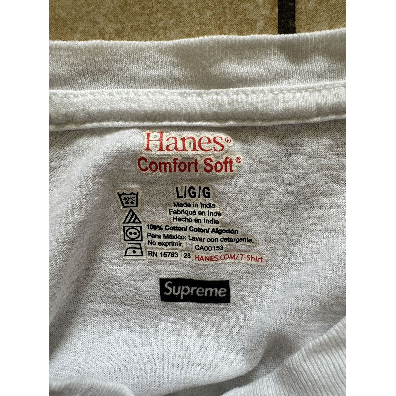 Hanes × Supreme Supreme Hanes Tagless Blank Box Logo T-Shirt Size US L / EU 52-54 / 3 - 2 Thumbnail