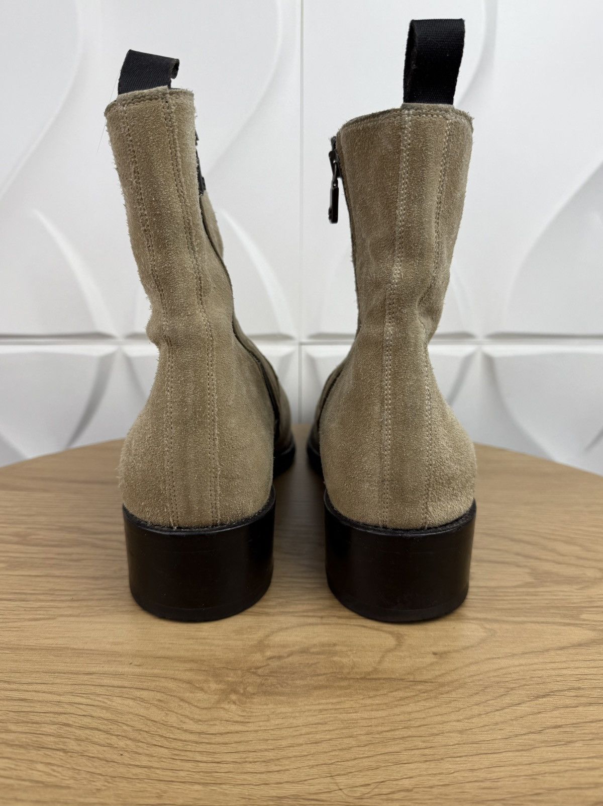 Brioni BRIONI Boots Suede Leather Shoes High Heels Side Zip Beige Size US 9 / EU 42 - 9 Thumbnail