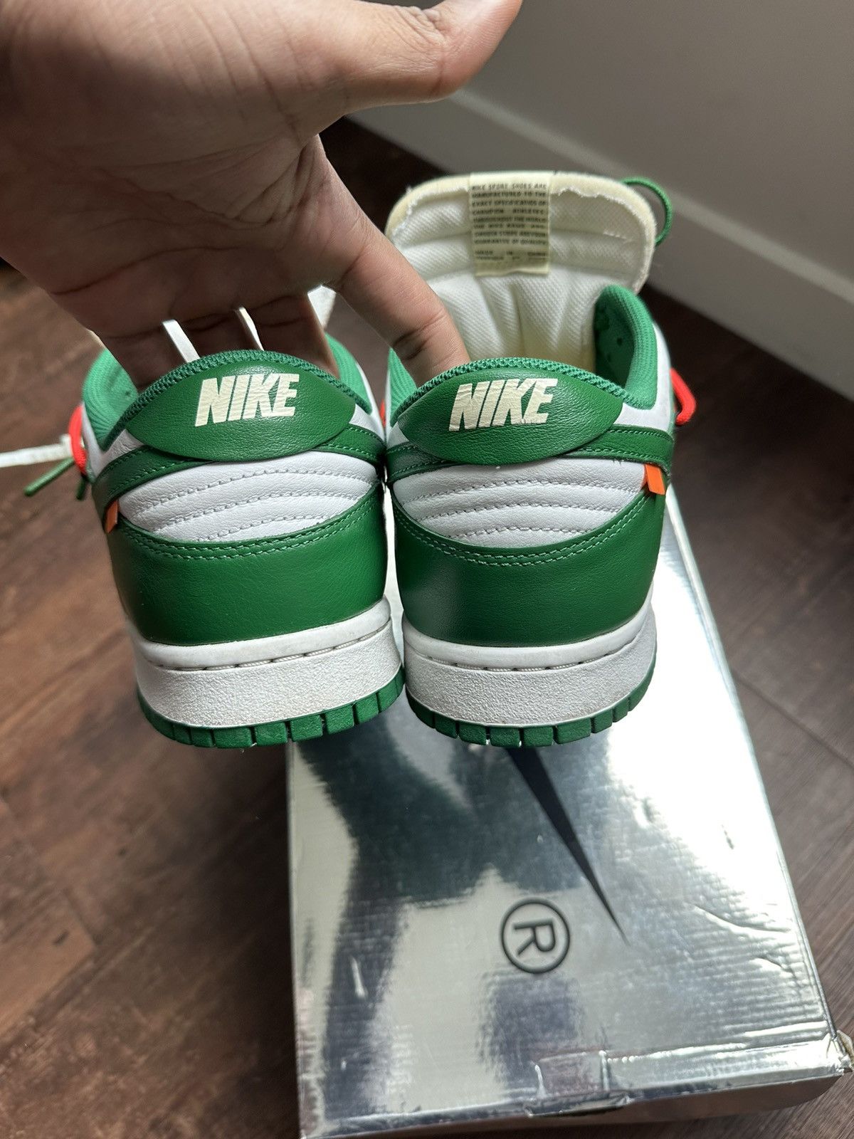 Nike × Off-White Off-White Dunks Pine Green Size US 12 / EU 45 - 7 Thumbnail