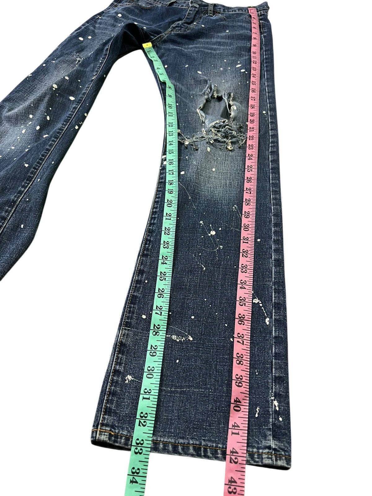 If Six Was Nine × Le Grande Bleu (L.G.B.) × Oshkosh Vintage 90’s Oshkosh Distress Painter Punk Jeans Size US 30 / EU 46 - 17 Thumbnail