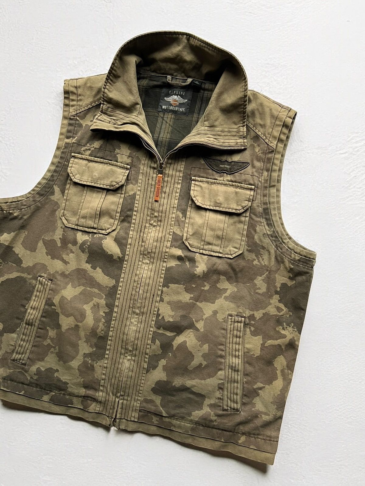 Harley Davidson × Vintage HARLEY DAVIDSON MILITARY VEST CAMO USA DENIM CORDURA Size US XL / EU 56 / 4 - 4 Thumbnail