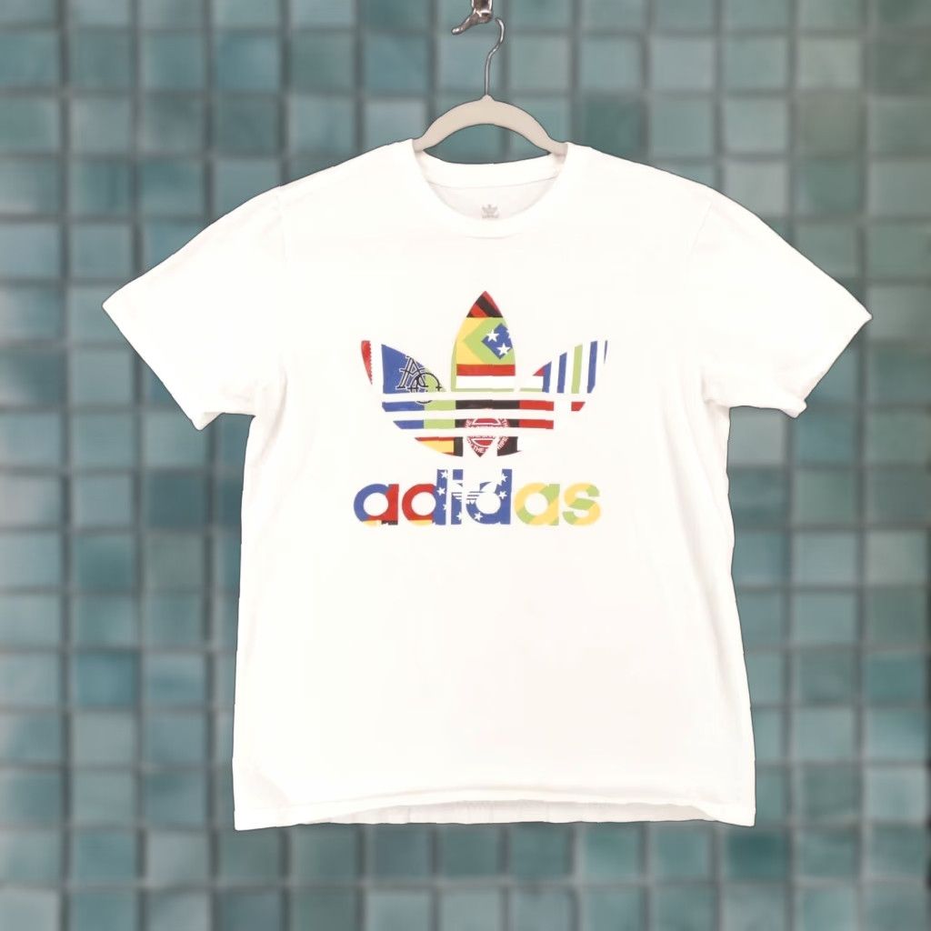 Adidas Adidas Shirt Mens Medium Short Sleeve Tee White Logo Size US M / EU 48-50 / 2 - 1 Thumbnail