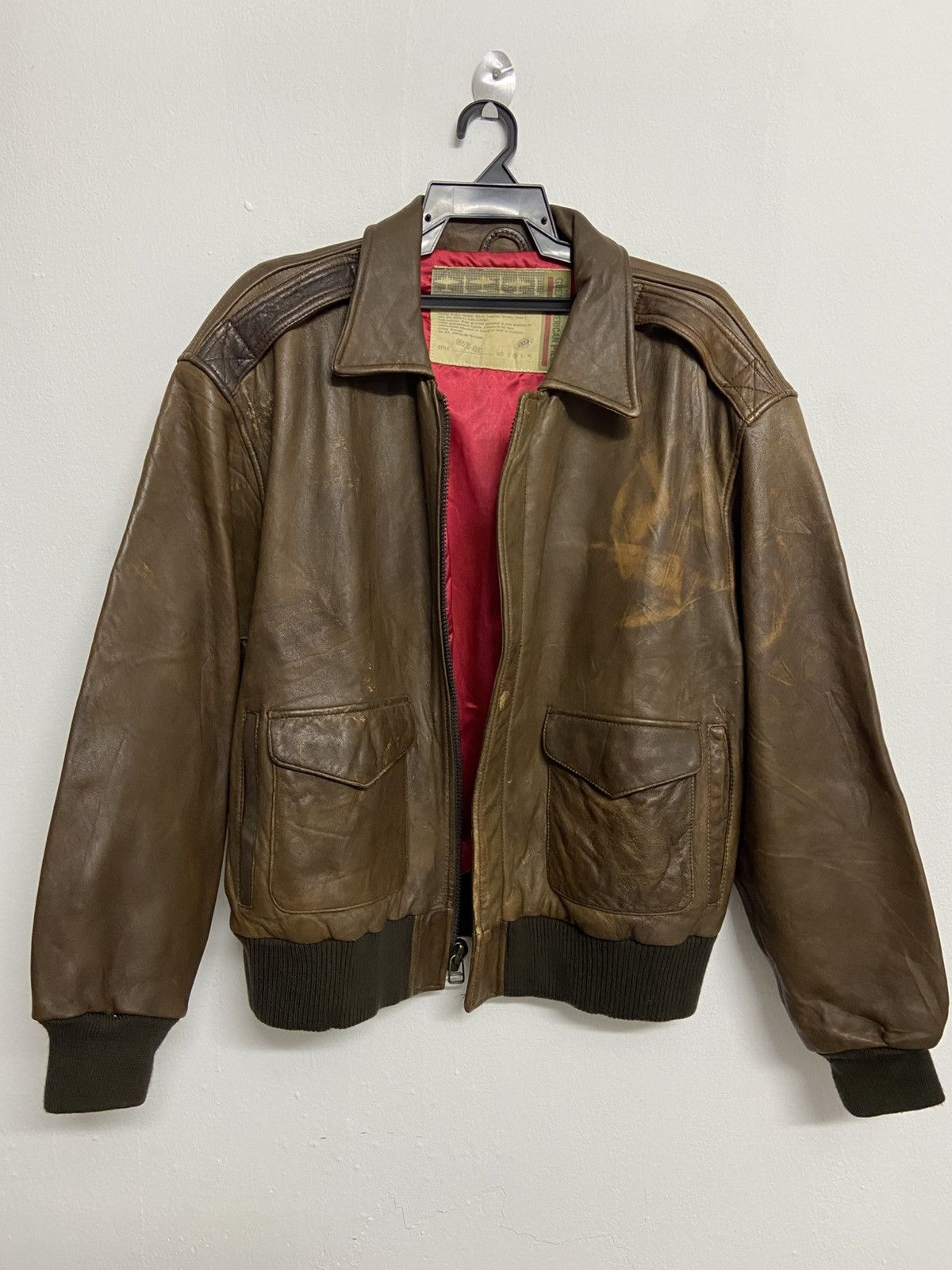 Gap Vintage Gap Leather Jacket G-1 Flight Brown Bomber Jacket Size US M / EU 48-50 / 2 - 3 Thumbnail