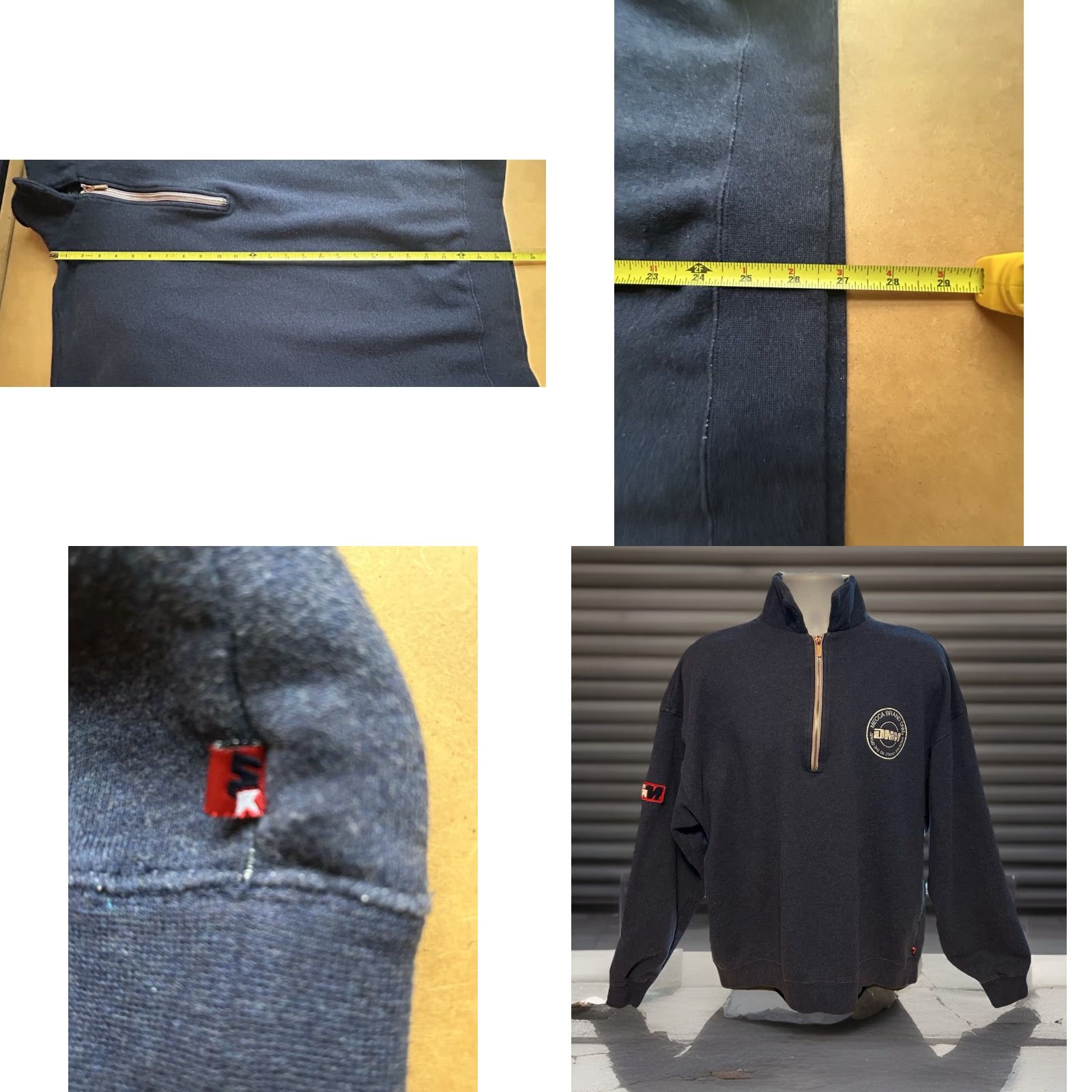 Vintage VINTAGE Mecca Pullover 1/4 Zip DNM 3/4 Zip Navy Blue Men XL Street Hip Hop Rap Casual Shirt Size US XL / EU 56 / 4 - 10 Thumbnail