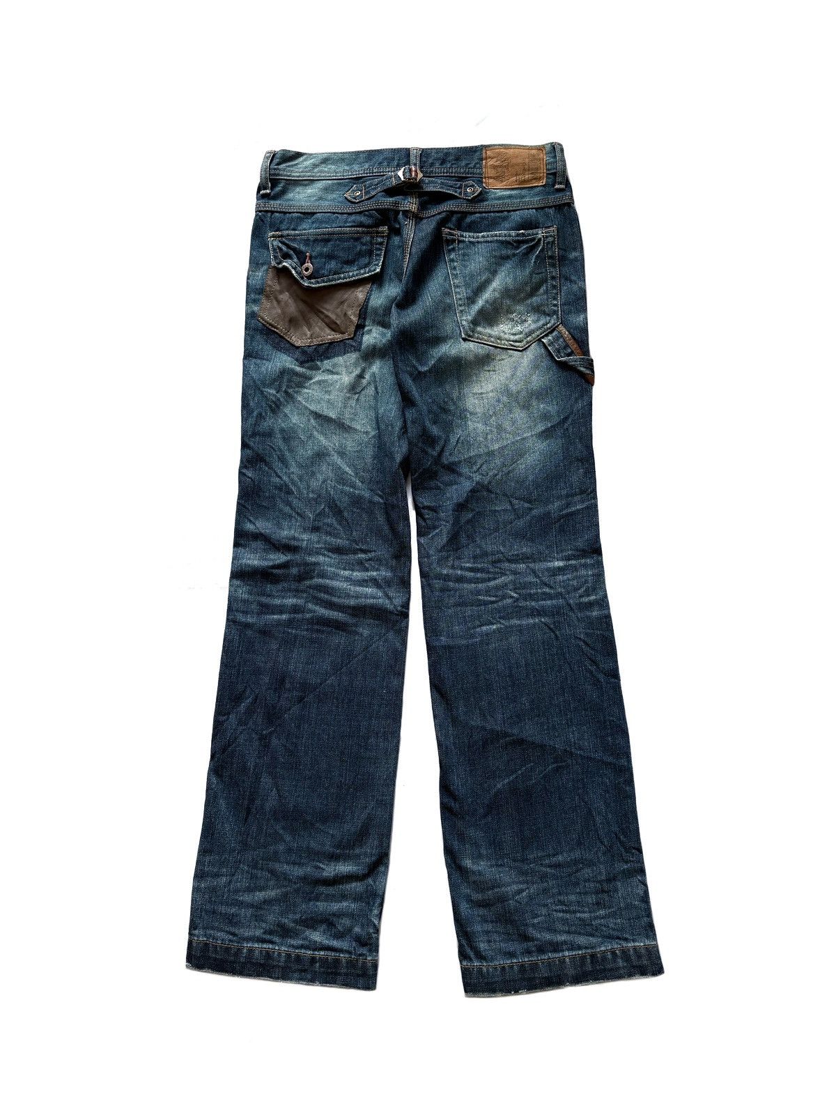 Beauty Beast × Japanese Brand ALLSTAIR WORKER BUCKLE BACK FLARE JEANS Size US 29 - 2 Thumbnail