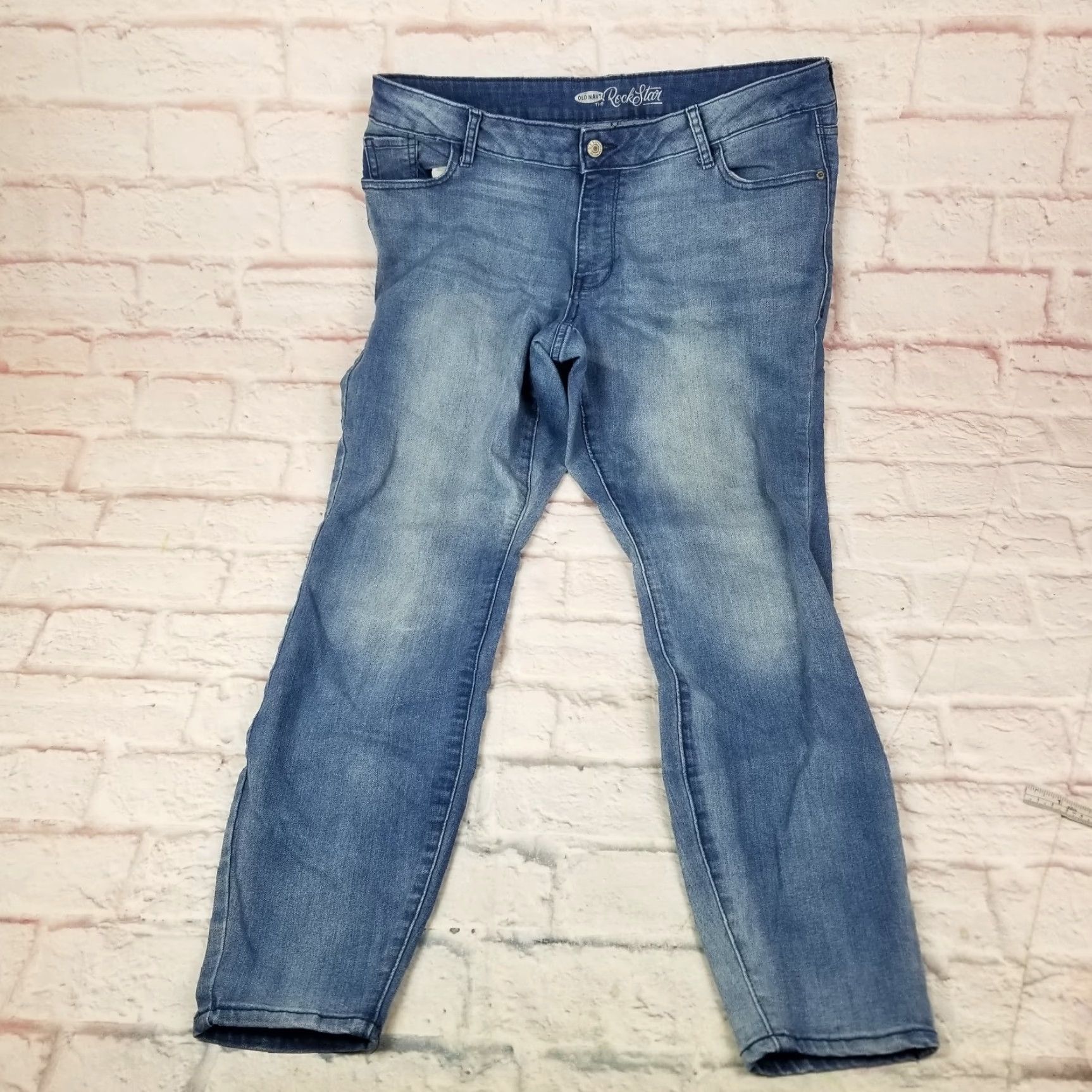Old Navy VINTAGE Old Navy Rockstar Jeans Womens Plus 16 Light Blue Mid Rise Stretch Denim 5-Pocket Womens Size 38" / US 16 / IT 52 - 2 Thumbnail