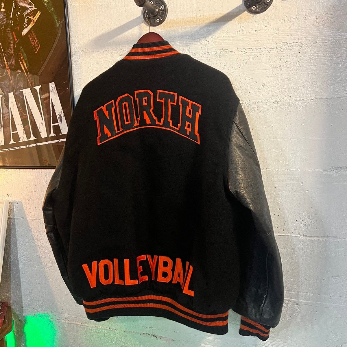 Holloway Vintage 90's Leather Varsity Letterman Jacket With Chenille Size US XL / EU 56 / 4 - 9 Thumbnail