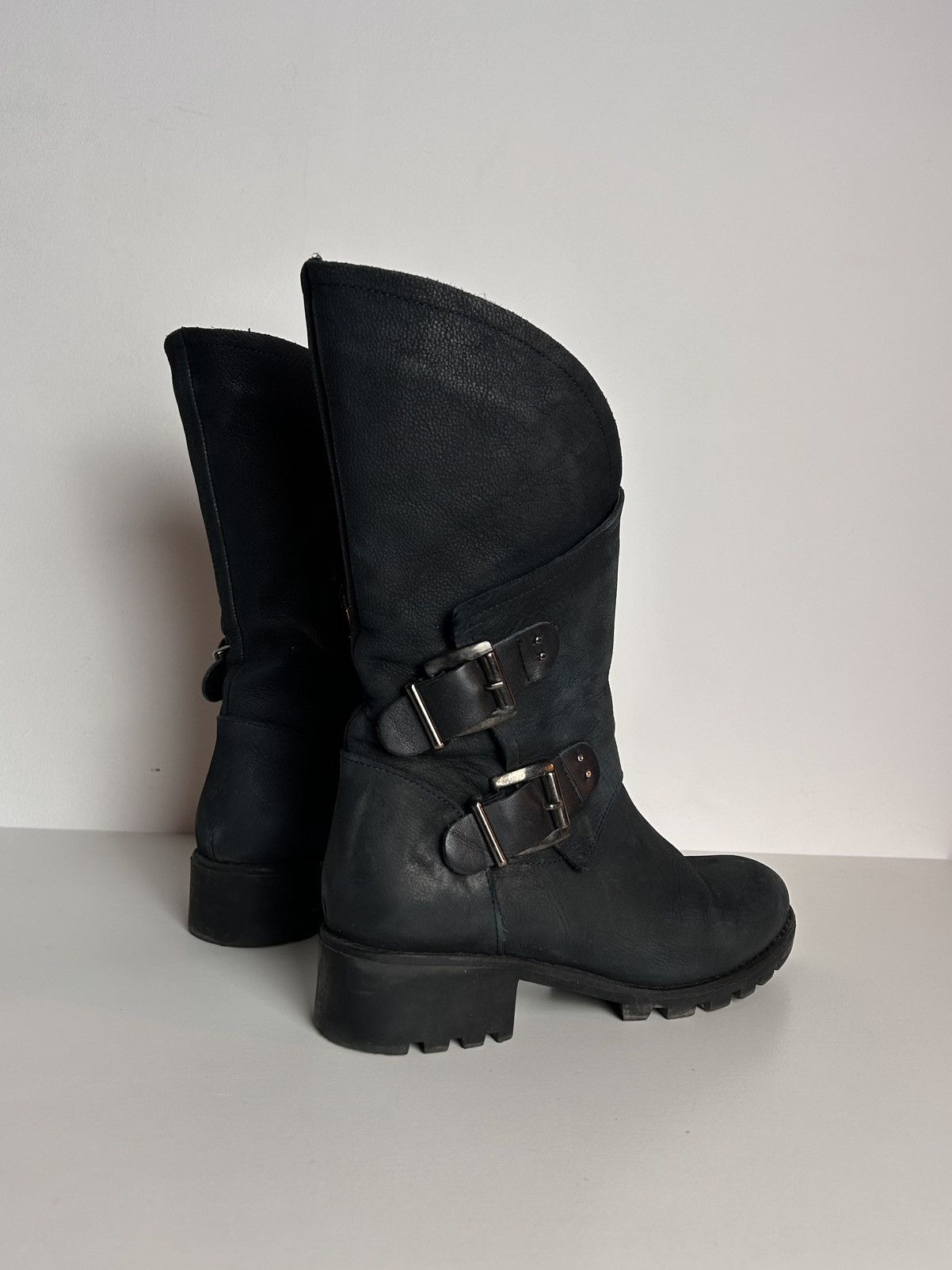 Other Black leather biker boots with buckles Size US 8 / IT 38 - 5 Thumbnail