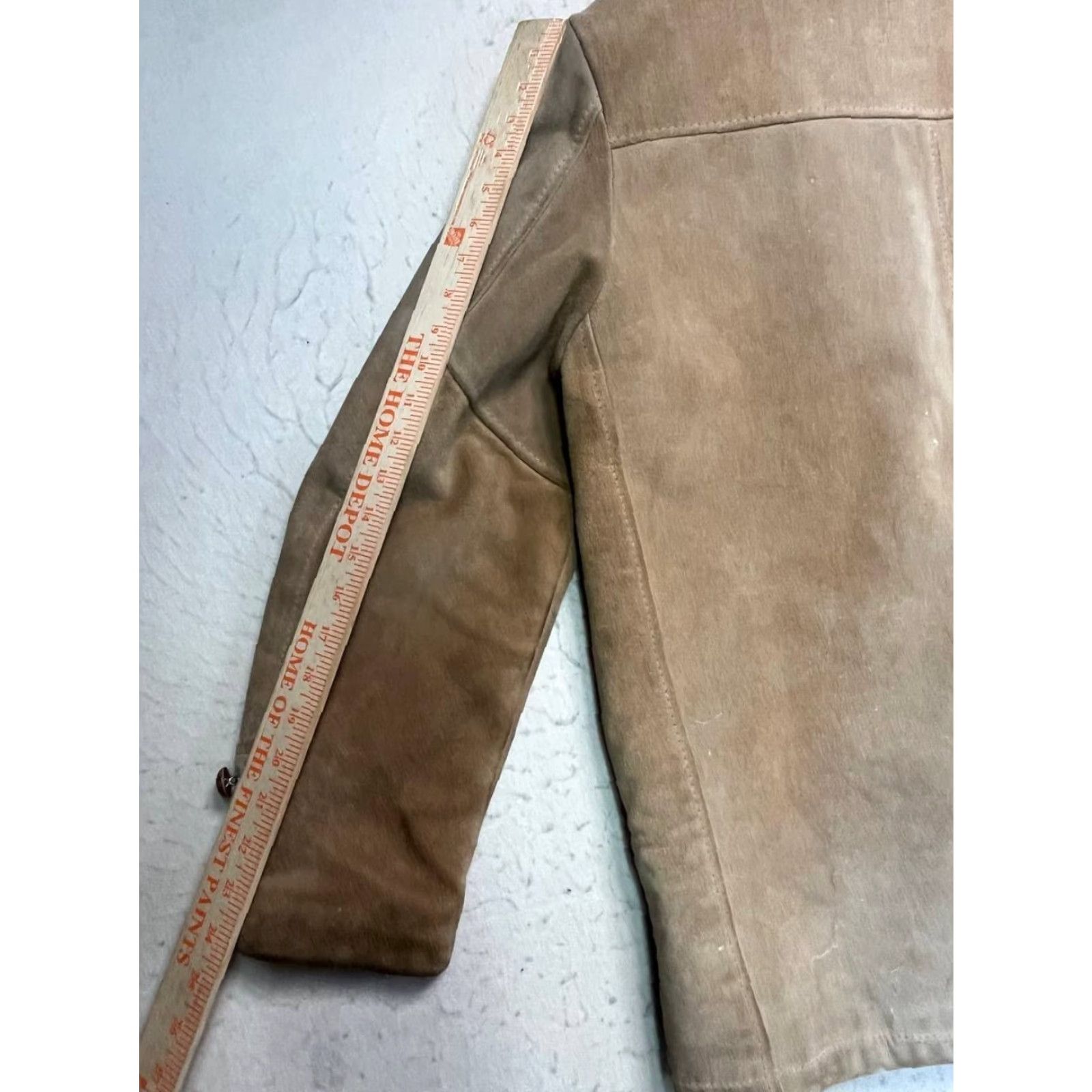 Vintage VINTAGE Genuine Leather Suede Heavy Jacket Mens Mid-Length Brown L See Pic Pockets Lined Classic Outdoor Retro USA American Jacket Size US L / EU 52-54 / 3 - 3 Thumbnail