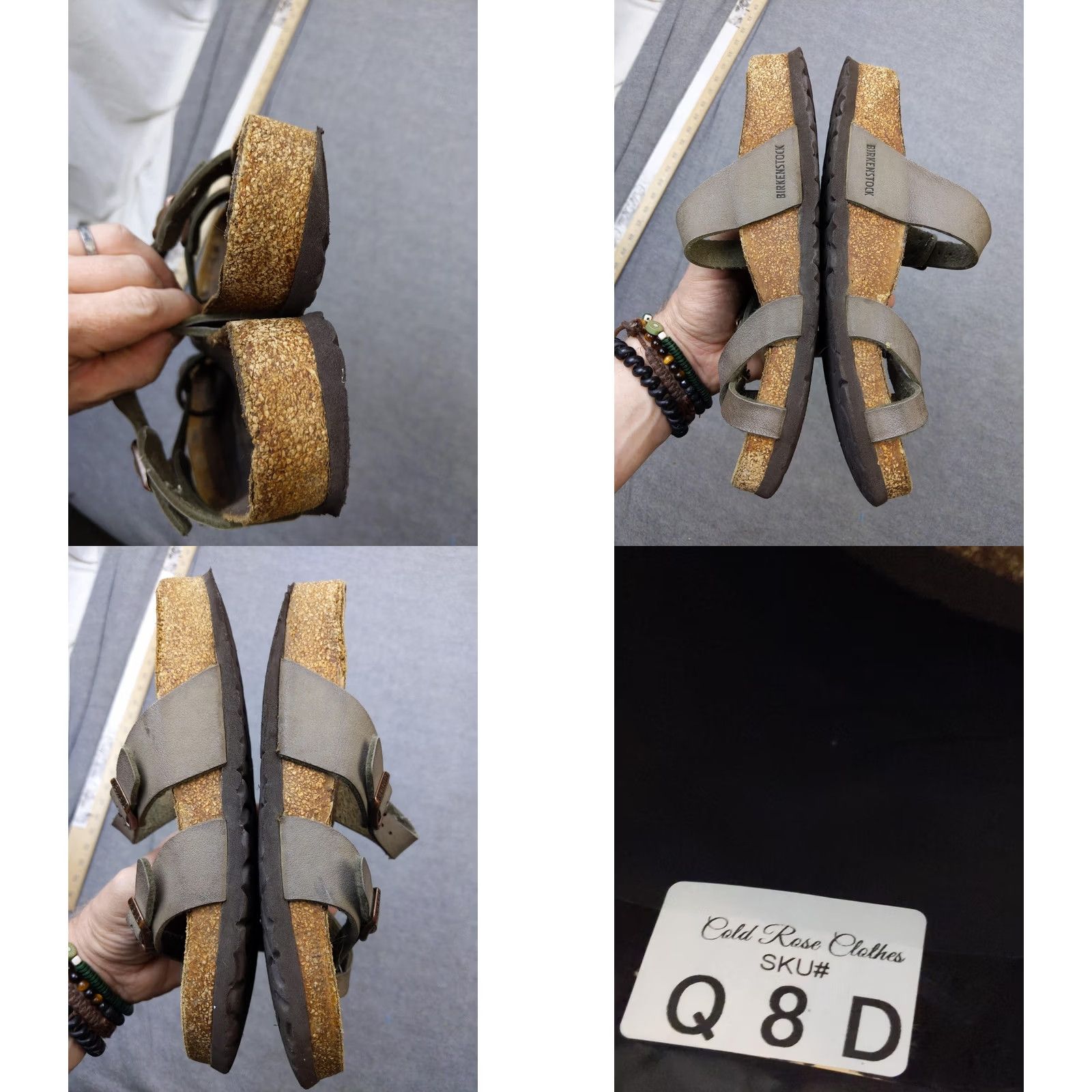 Birkenstock Birkenstock Mayari Sandals Womens EU 39 Taupe Gray Strappy Toe-Loop Cork Footbed Buckle Sandal Size US 8 / IT 38 - 8 Thumbnail